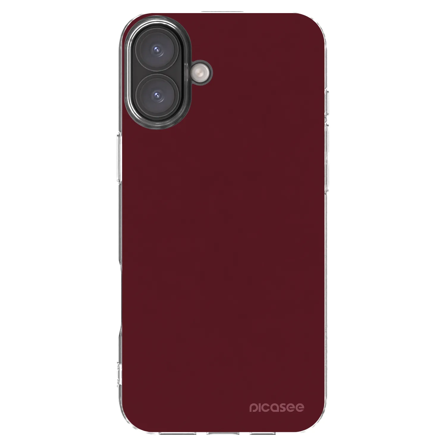 Picasee Apple iPhone 16 Plus Hülle - Transparentes Silikon - Burgundy red