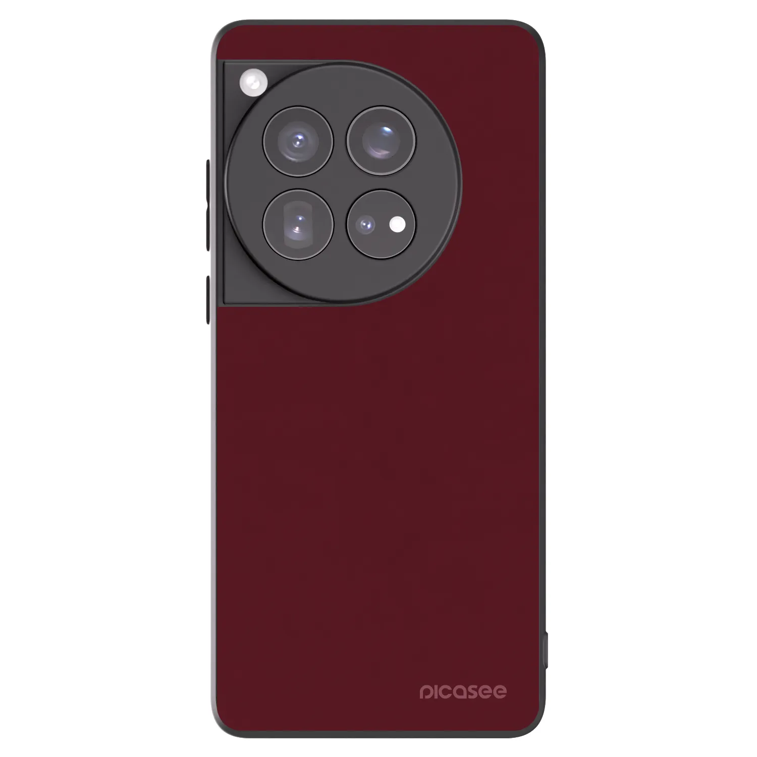 Picasee OnePlus 12 5G Hülle - Schwarzes Silikon - Burgundy red