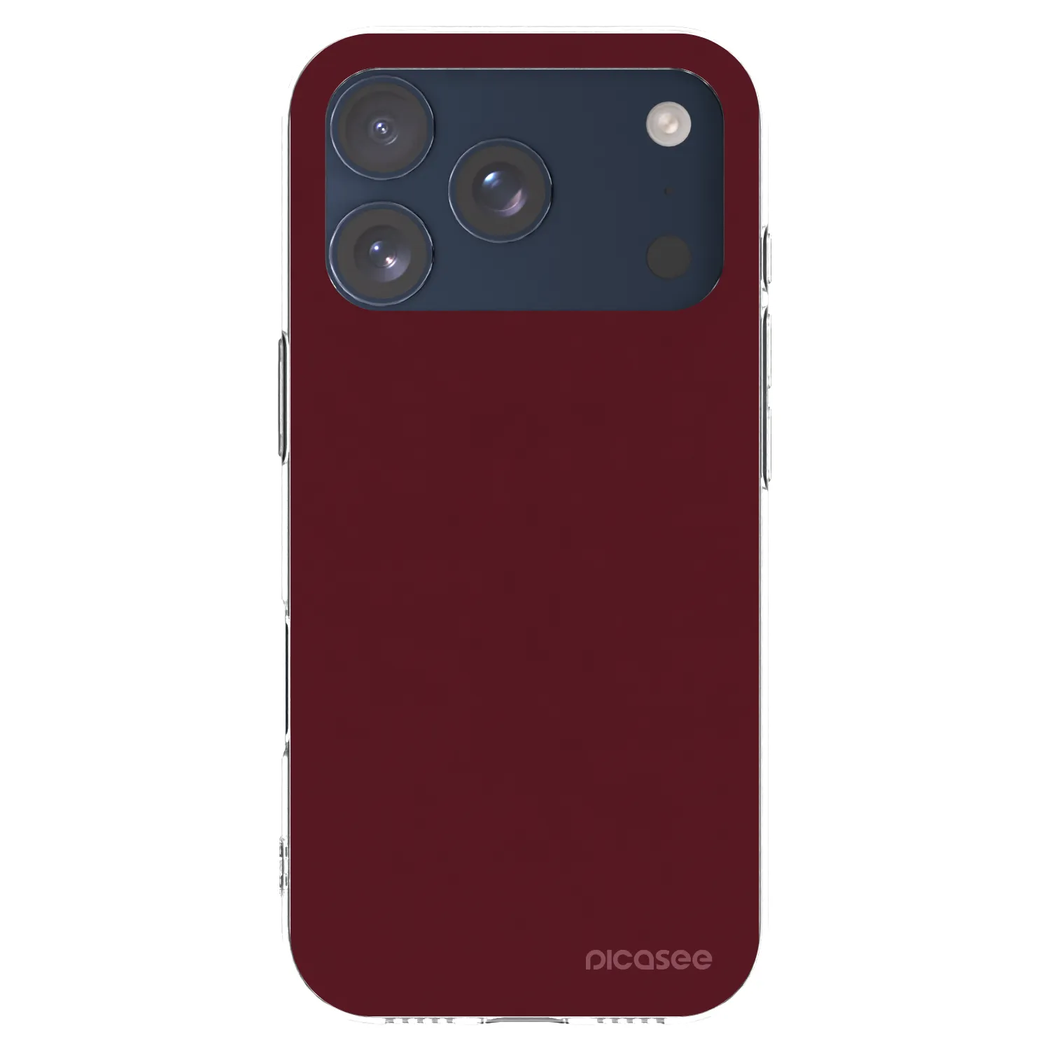 Picasee Apple iPhone 17 Pro Hülle - Transparentes Silikon - Burgundy red