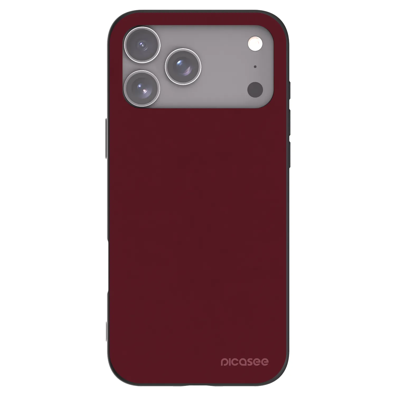 Picasee Apple iPhone 17 Pro Max Hülle - Schwarzes Silikon - Burgundy red