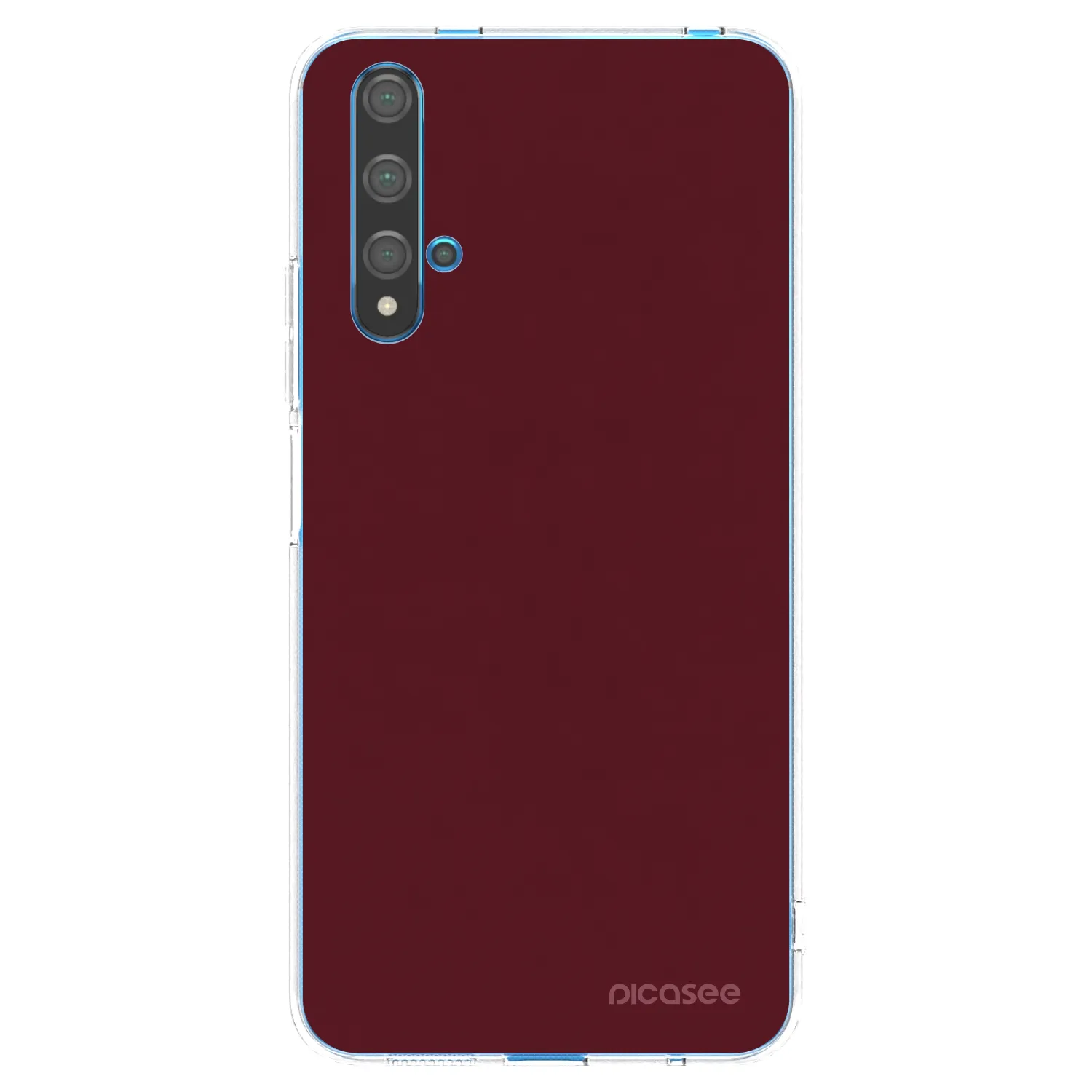 Picasee Huawei Nova 5T Hülle - Transparentes Silikon - Burgundy red
