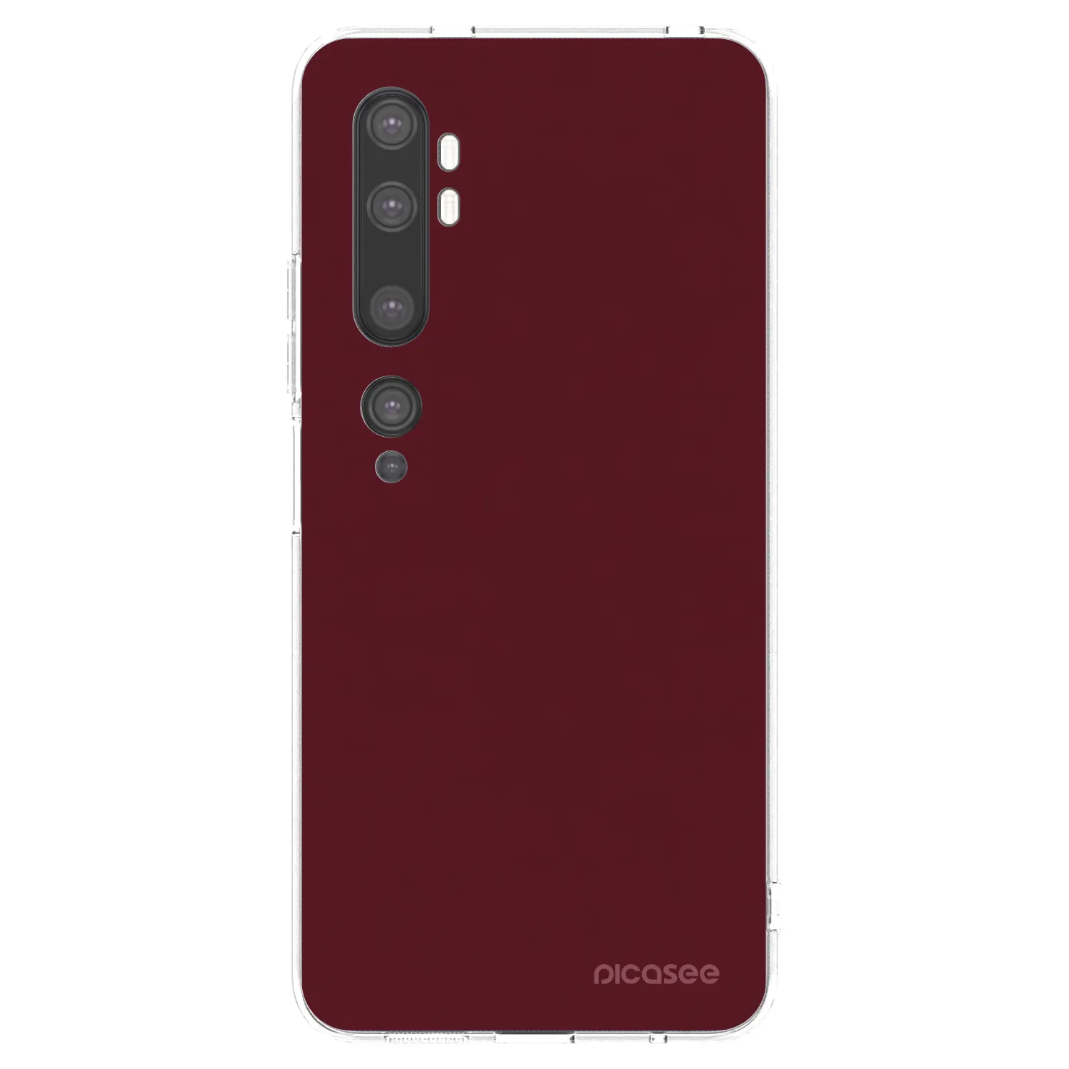Picasee Xiaomi Mi Note 10 (Pro) Hülle - Transparentes Silikon - Burgundy red