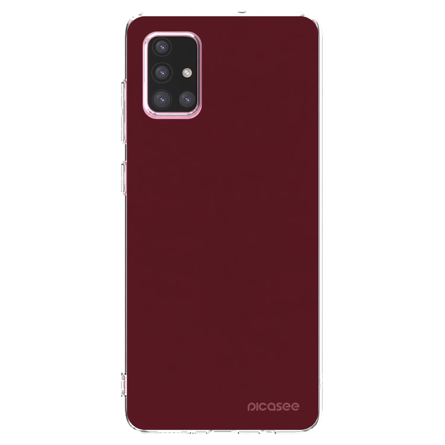 Picasee Samsung Galaxy A71 A715F Hülle - Transparentes Silikon - Burgundy red
