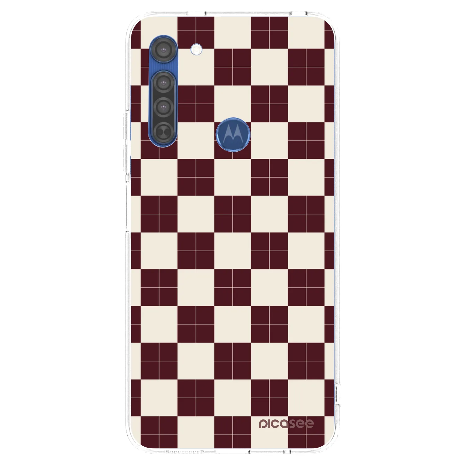 Picasee Motorola Moto G8 Hülle - Transparentes Silikon - Checked Away