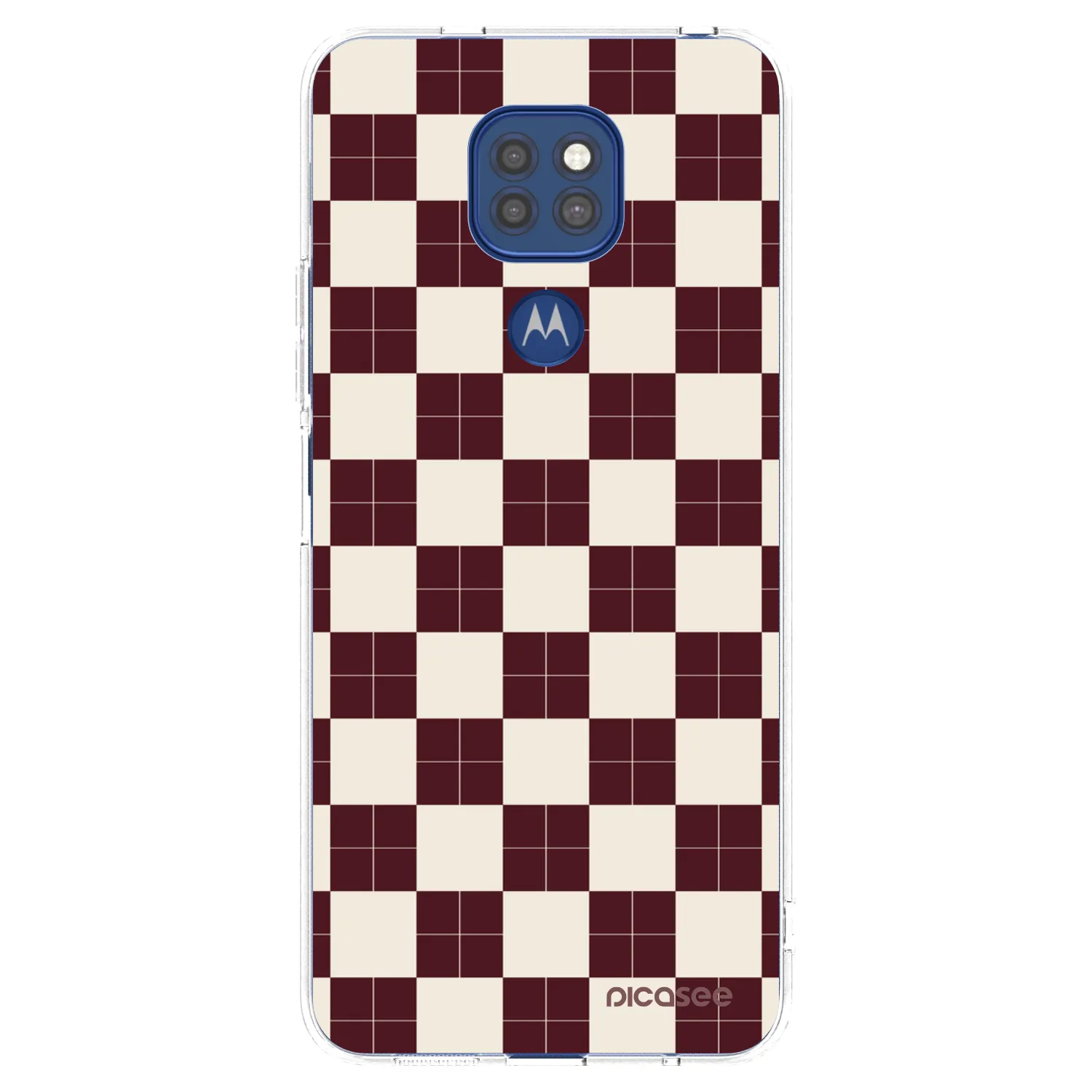 Picasee Motorola Moto G9 Play Hülle - Transparentes Silikon - Checked Away