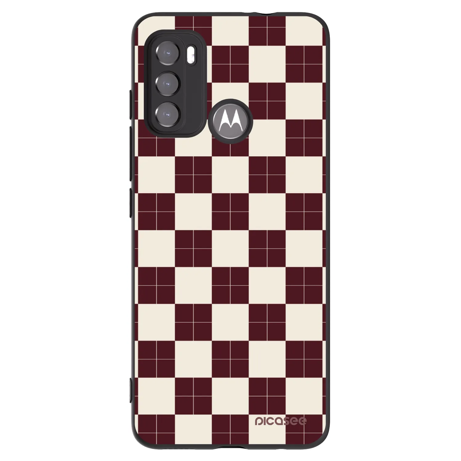 Picasee Motorola Moto G60 Hülle - Schwarzes Silikon - Checked Away