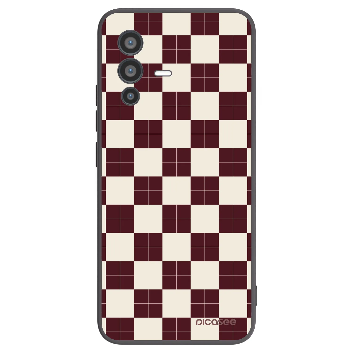 Picasee Vivo V23 5G Hülle - Schwarzes Silikon - Checked Away
