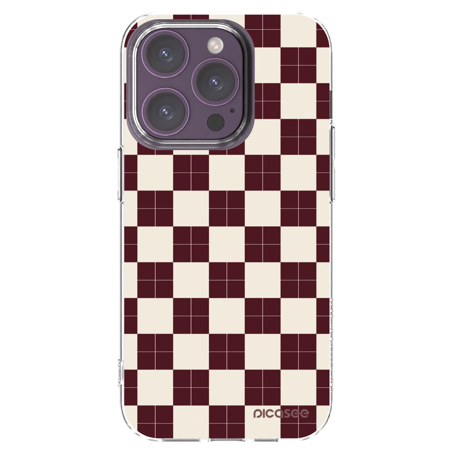 Picasee Apple iPhone 14 Pro Hülle - Transparentes Silikon - Checked Away