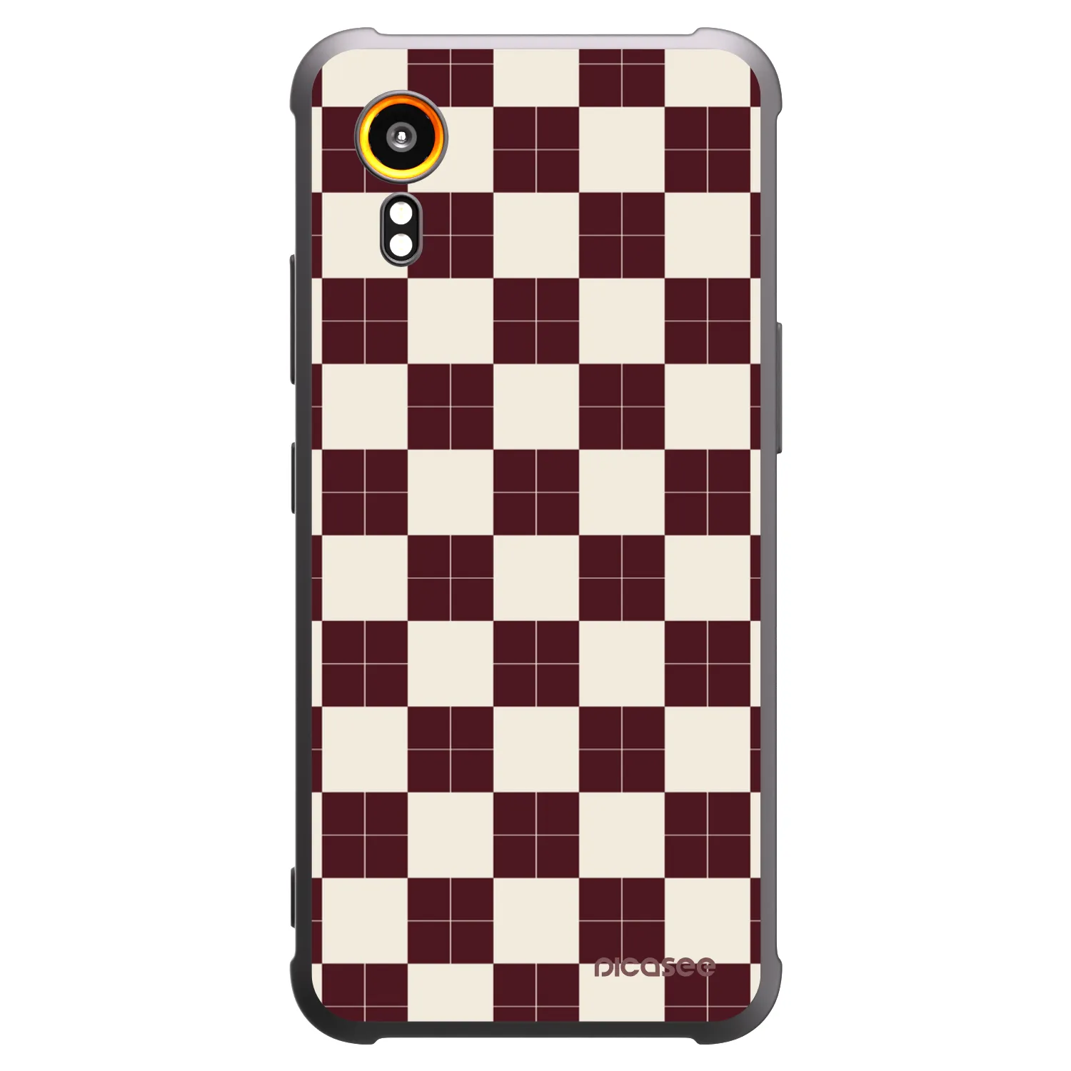 Picasee Samsung Galaxy XCover 7 Hülle - Schwarzes Silikon - Checked Away