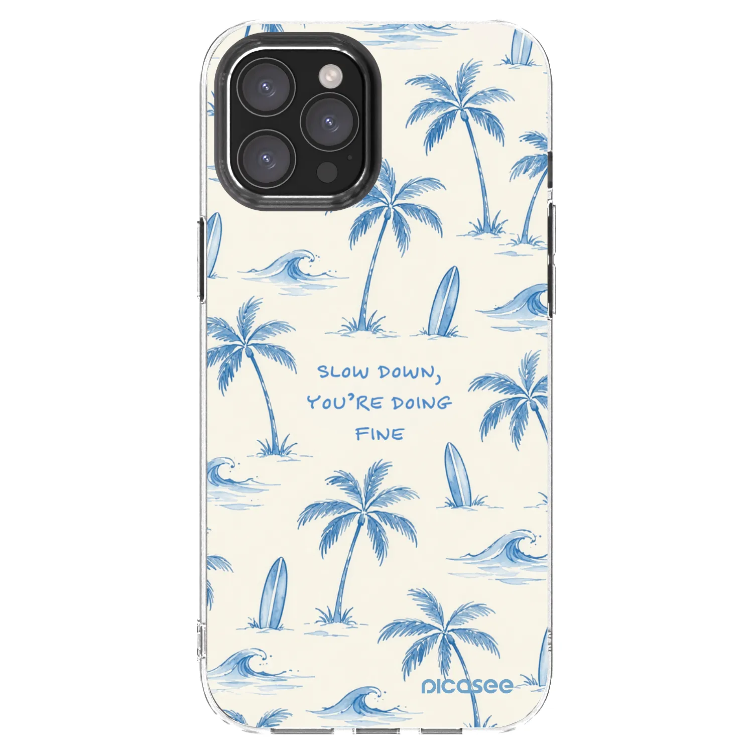 Picasee Apple iPhone 12 Pro Max Hülle - Transparentes Silikon - Slow Tide