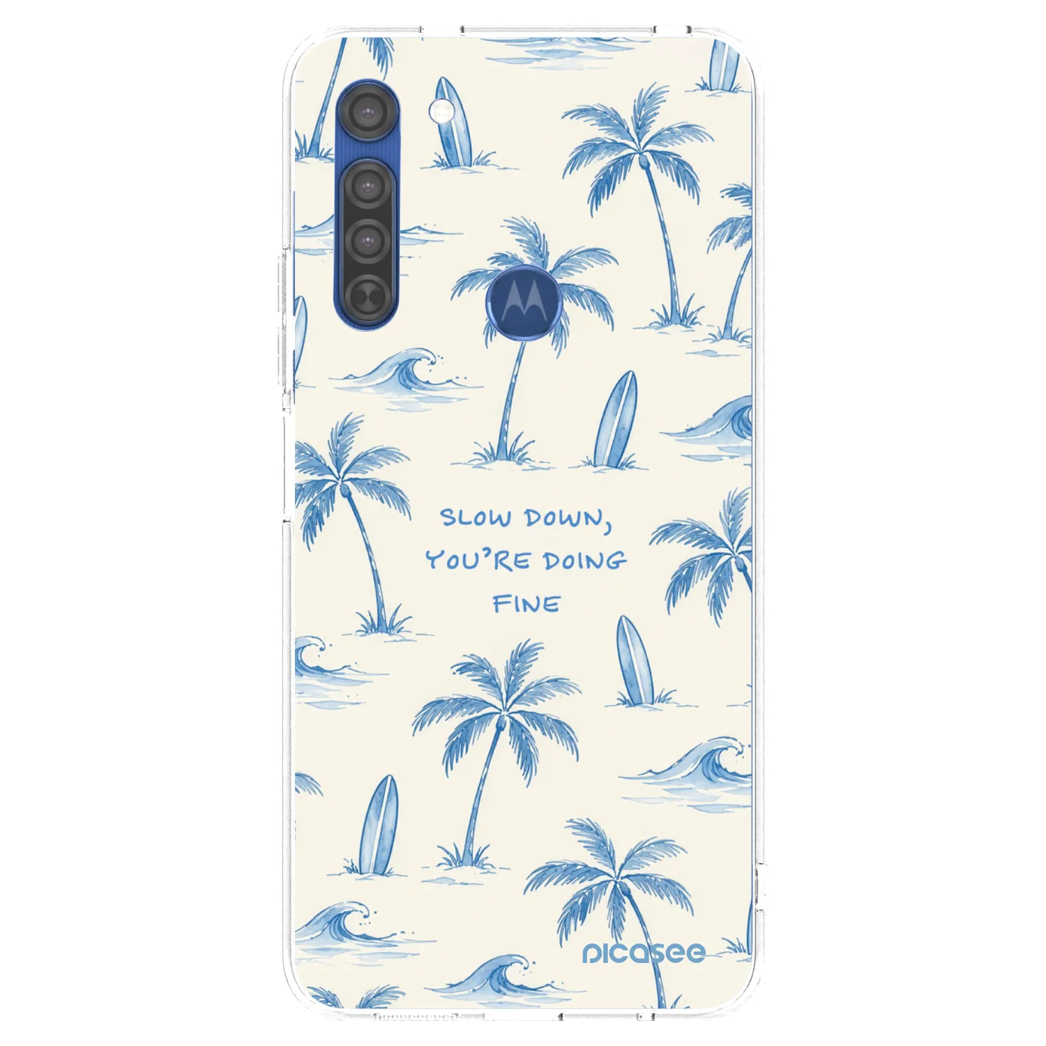 Picasee Motorola Moto G8 Hülle - Transparentes Silikon - Slow Tide