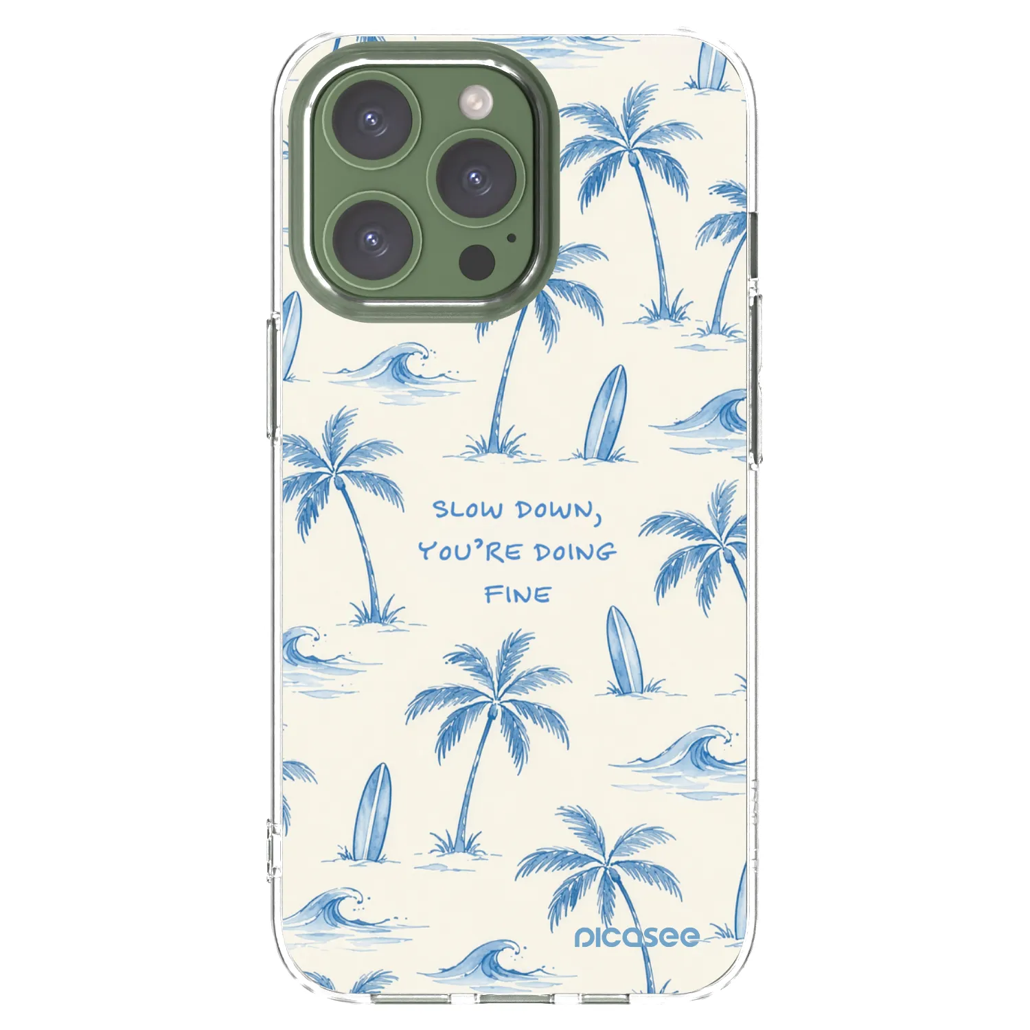 Picasee Apple iPhone 13 Pro Hülle - Transparentes Silikon - Slow Tide