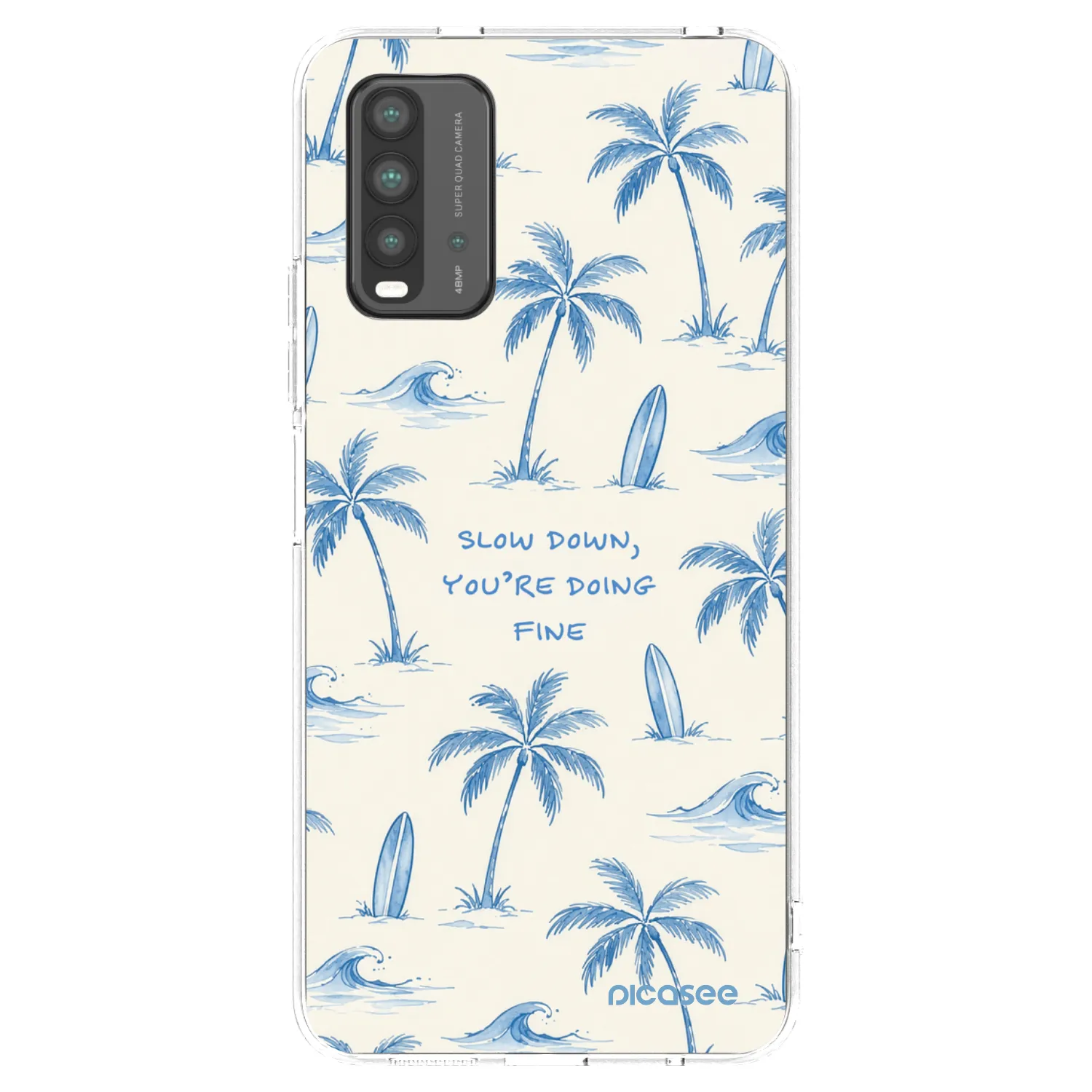 Picasee Xiaomi Redmi 9T Hülle - Schwarzes Silikon - Slow Tide