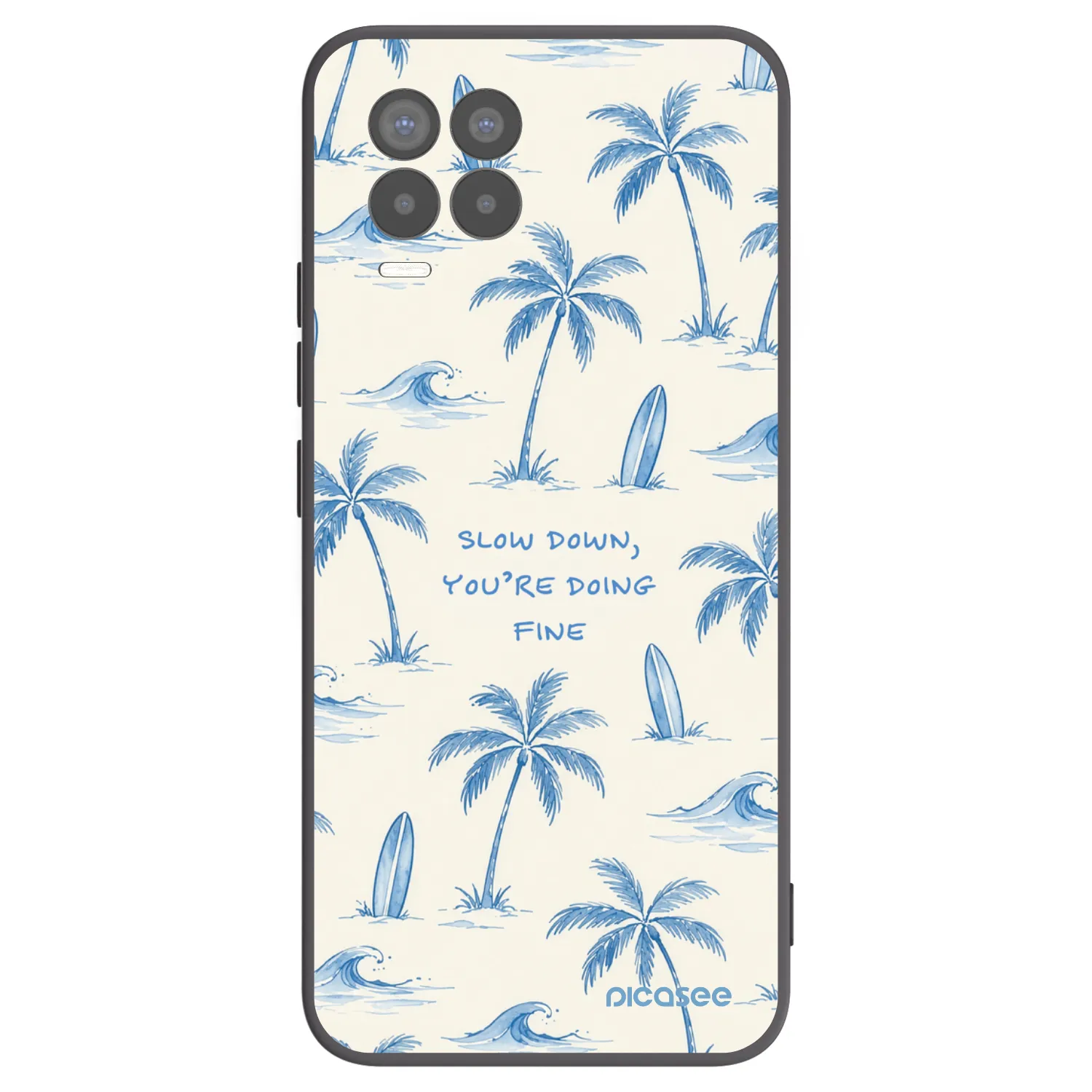 Picasee Realme 8 4G Hülle - Schwarzes Silikon - Slow Tide