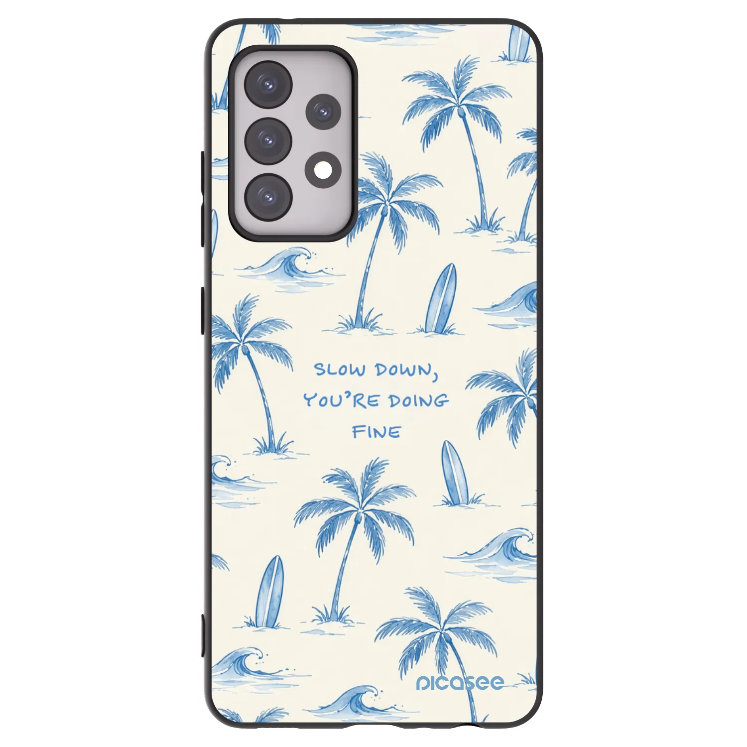 Picasee Samsung Galaxy A52s 5G A528B Hülle - Schwarzes Silikon - Slow Tide