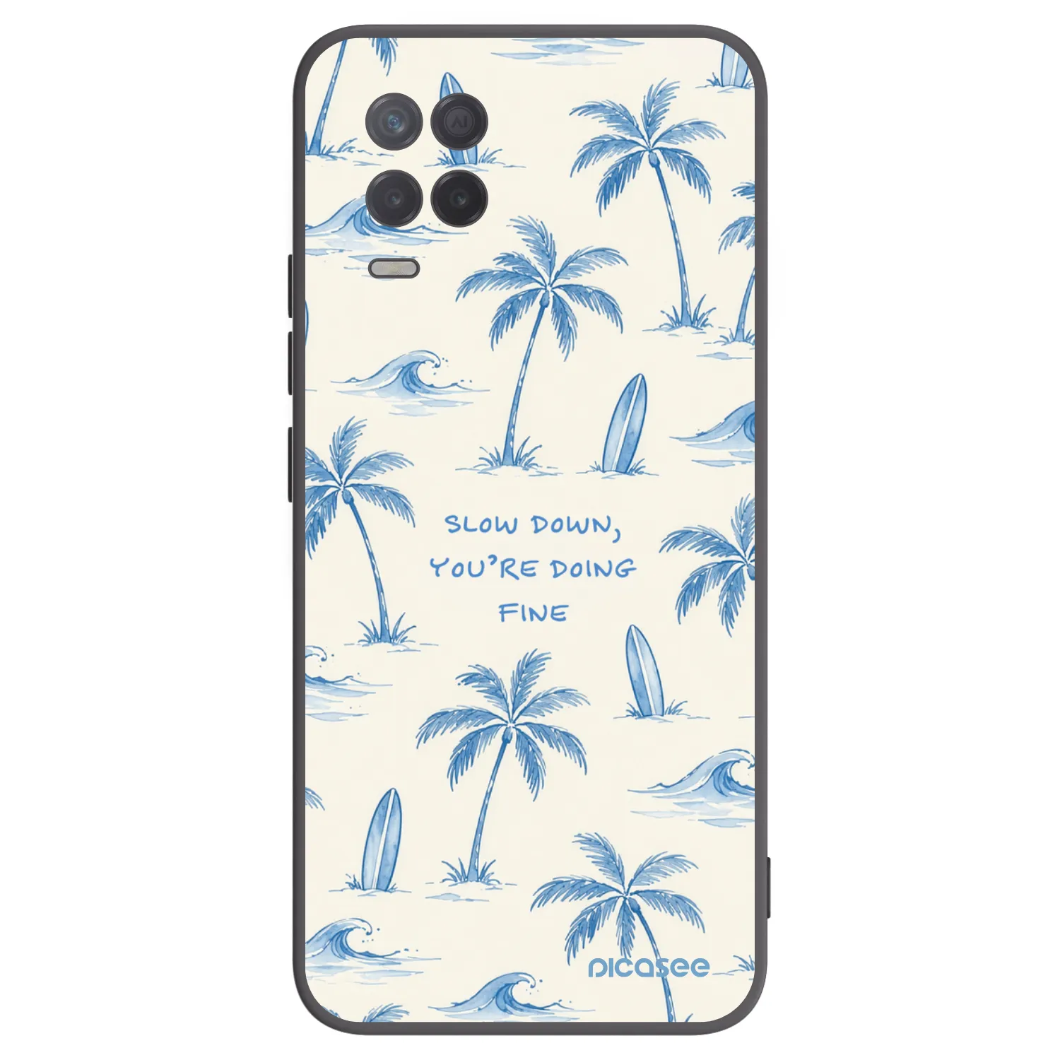 Picasee Realme 8 5G Hülle - Schwarzes Silikon - Slow Tide
