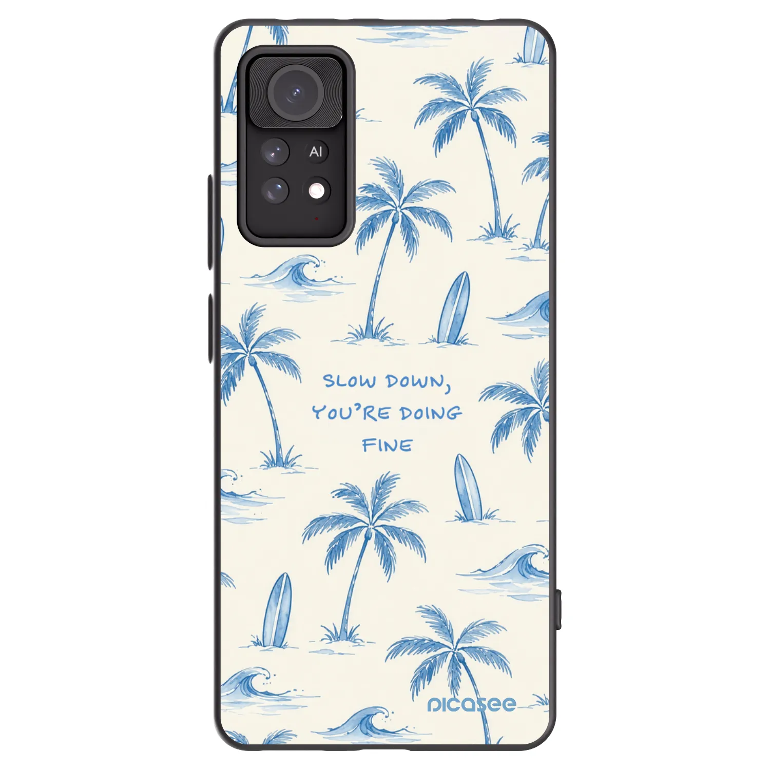 Picasee Xiaomi Redmi Note 11 Pro 5G Hülle - Schwarzes Silikon - Slow Tide