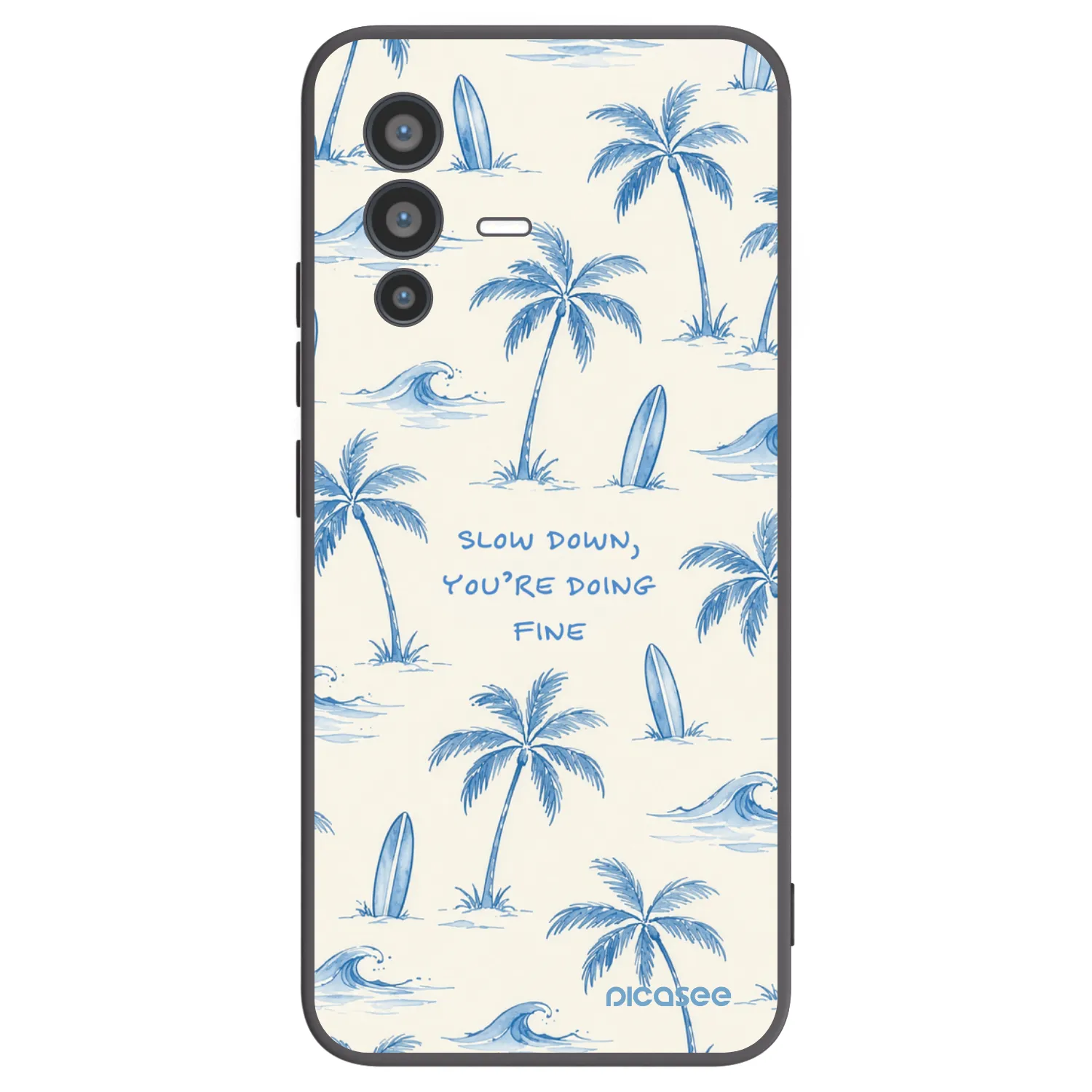 Picasee Vivo V23 5G Hülle - Schwarzes Silikon - Slow Tide