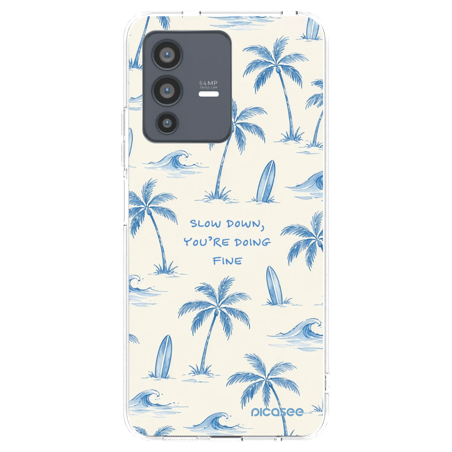 Picasee Vivo V23 5G Hülle - Transparentes Silikon - Slow Tide