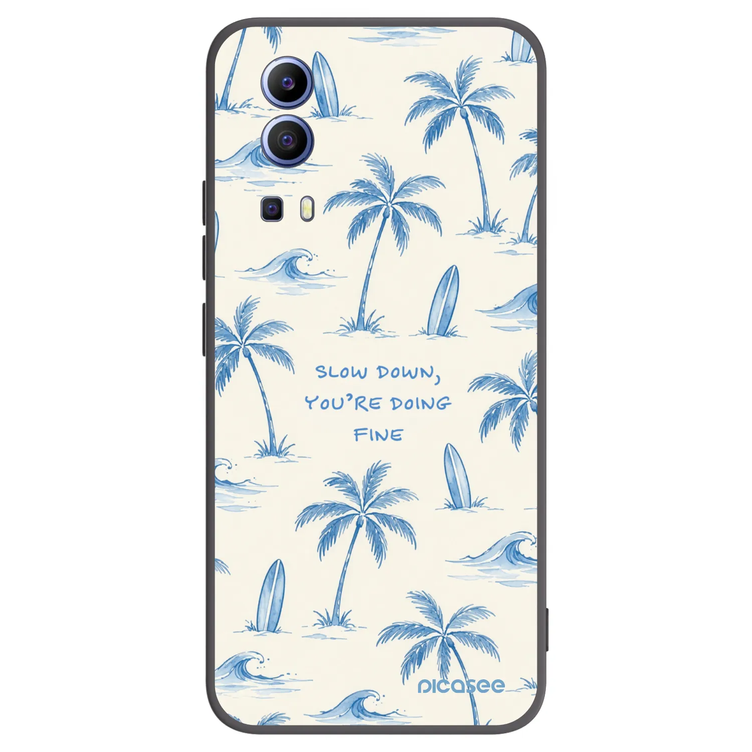 Picasee Vivo Y52 5G Hülle - Schwarzes Silikon - Slow Tide