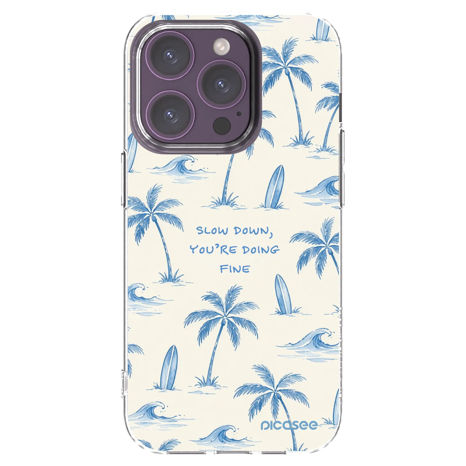 Picasee Apple iPhone 14 Pro Hülle - Transparentes Silikon - Slow Tide