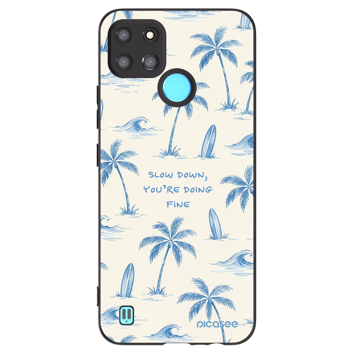 Picasee Realme C21Y Hülle - Schwarzes Silikon - Slow Tide