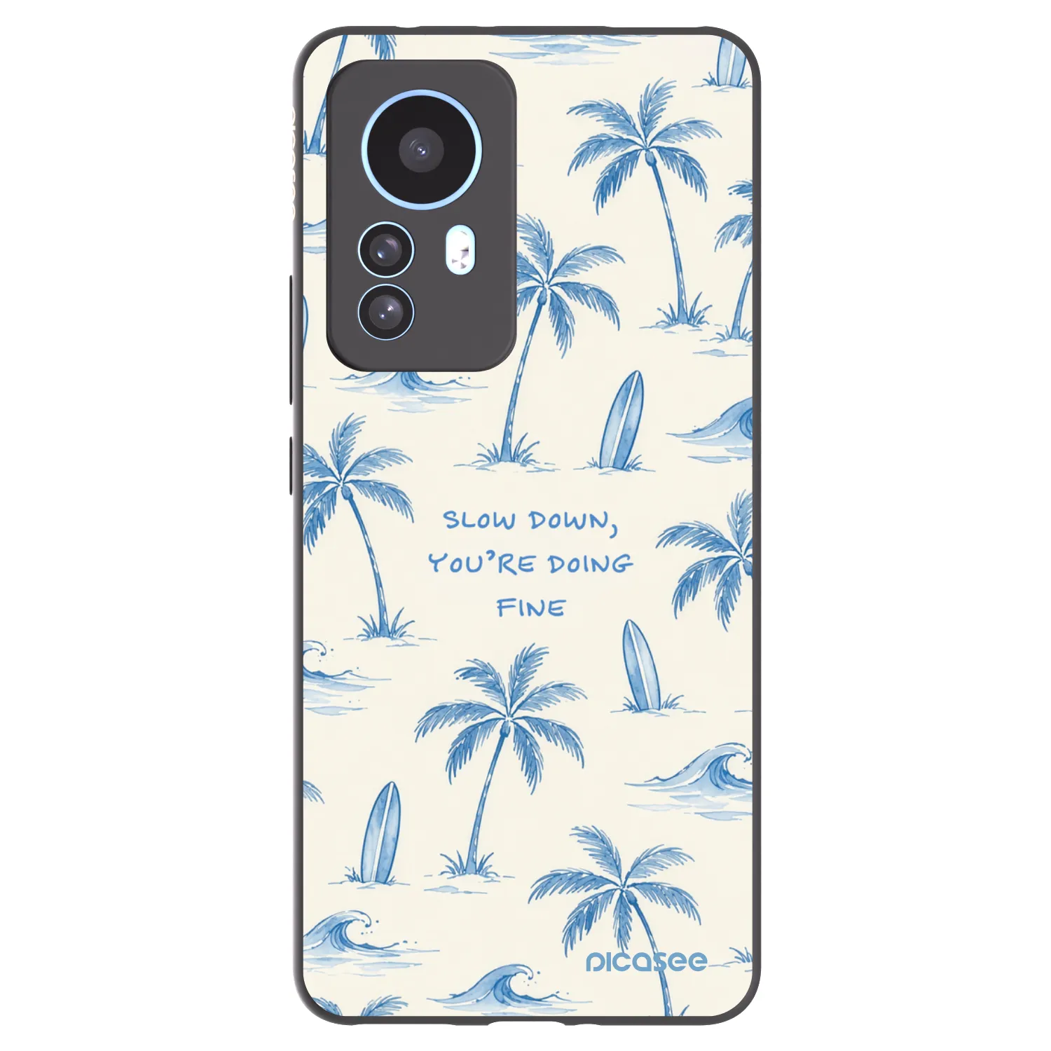 Picasee Xiaomi 12T Pro Hülle - Schwarzes Silikon - Slow Tide