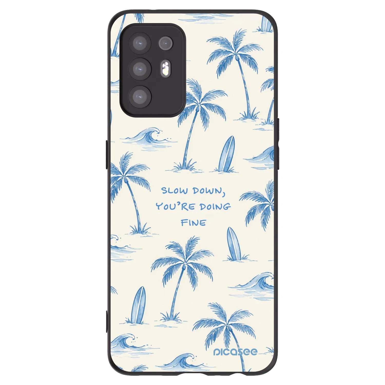 Picasee OPPO A94 5G Hülle - Schwarzes Silikon - Slow Tide