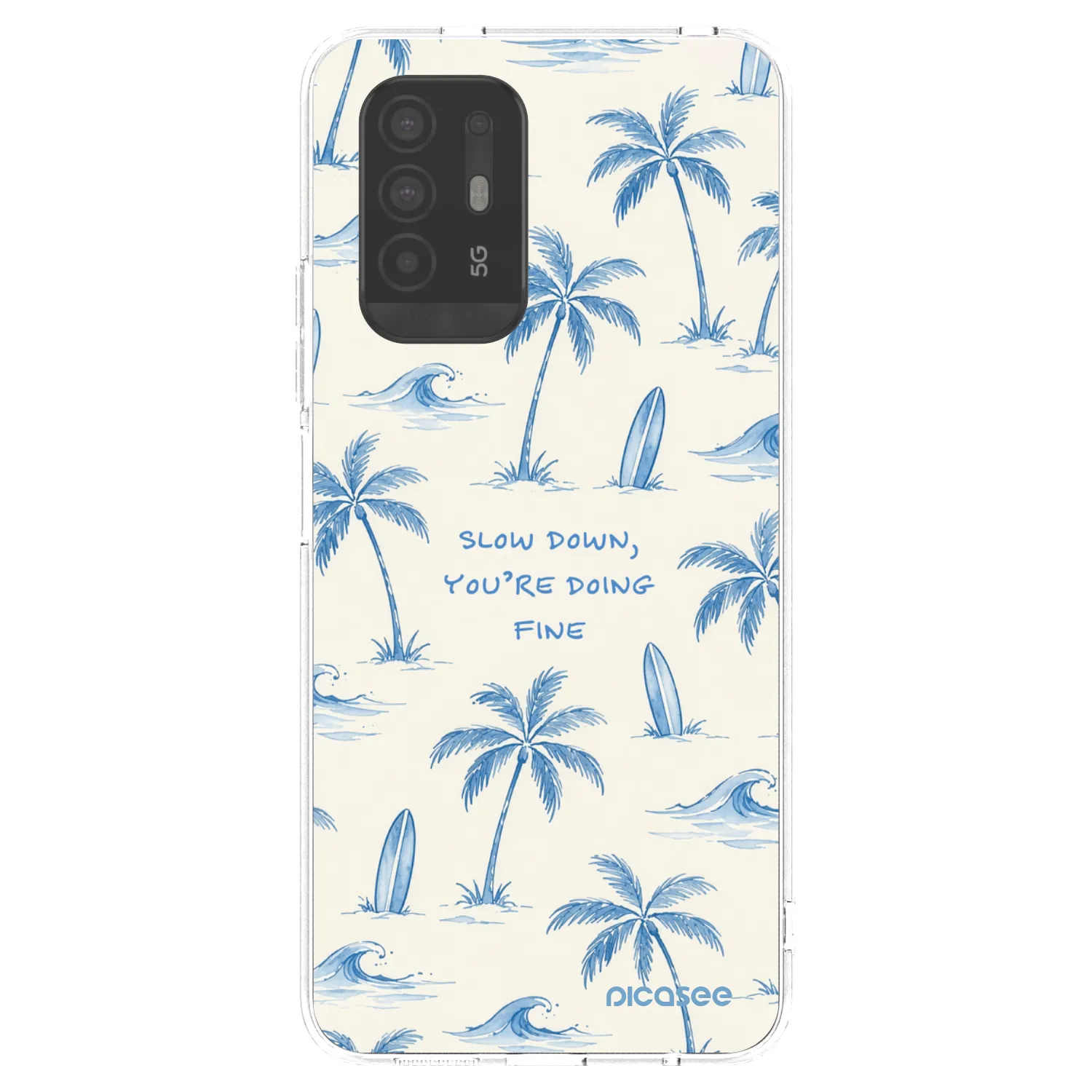 Picasee OPPO A94 5G Hülle - Transparentes Silikon - Slow Tide