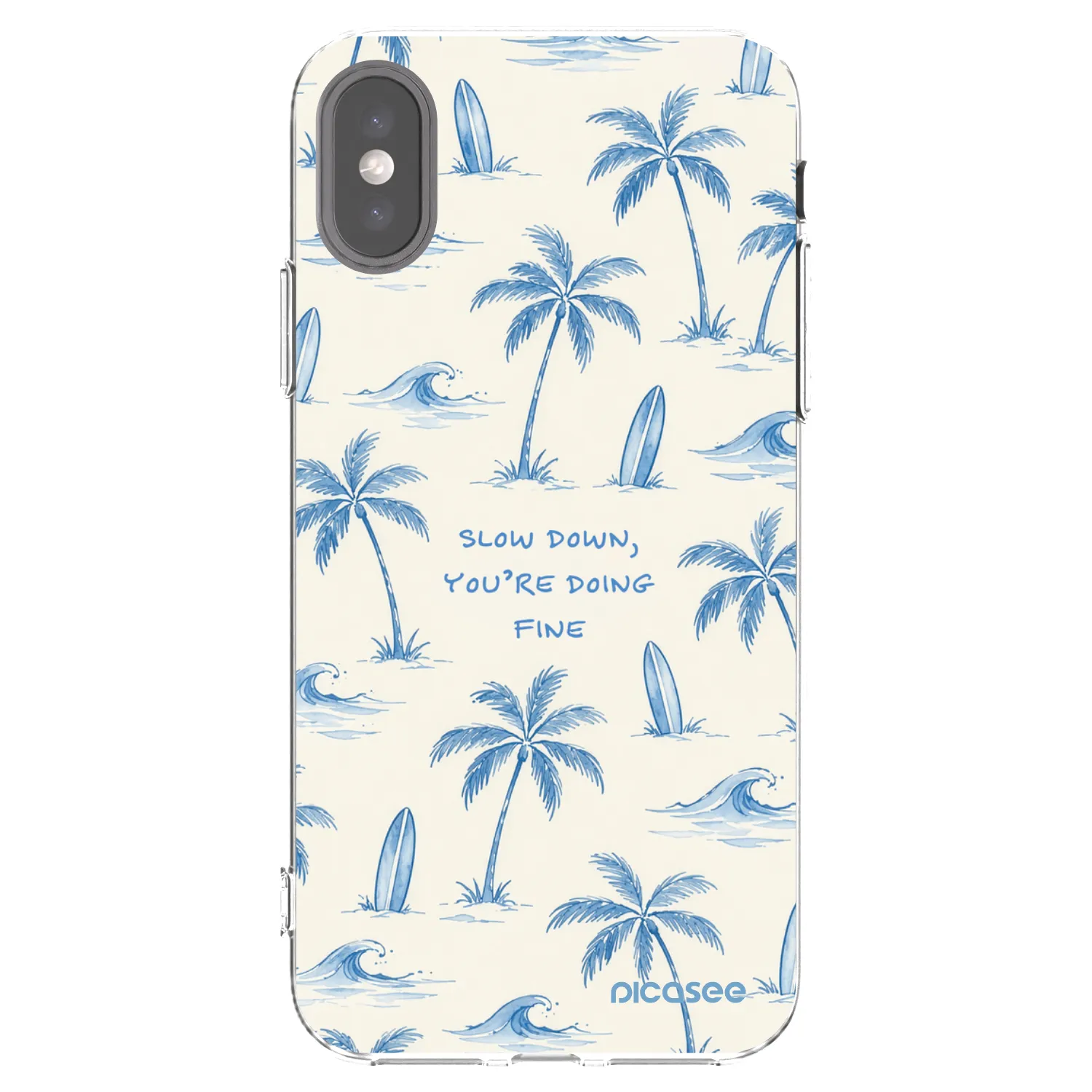 Picasee Apple iPhone X/XS Hülle - Transparentes Silikon - Slow Tide