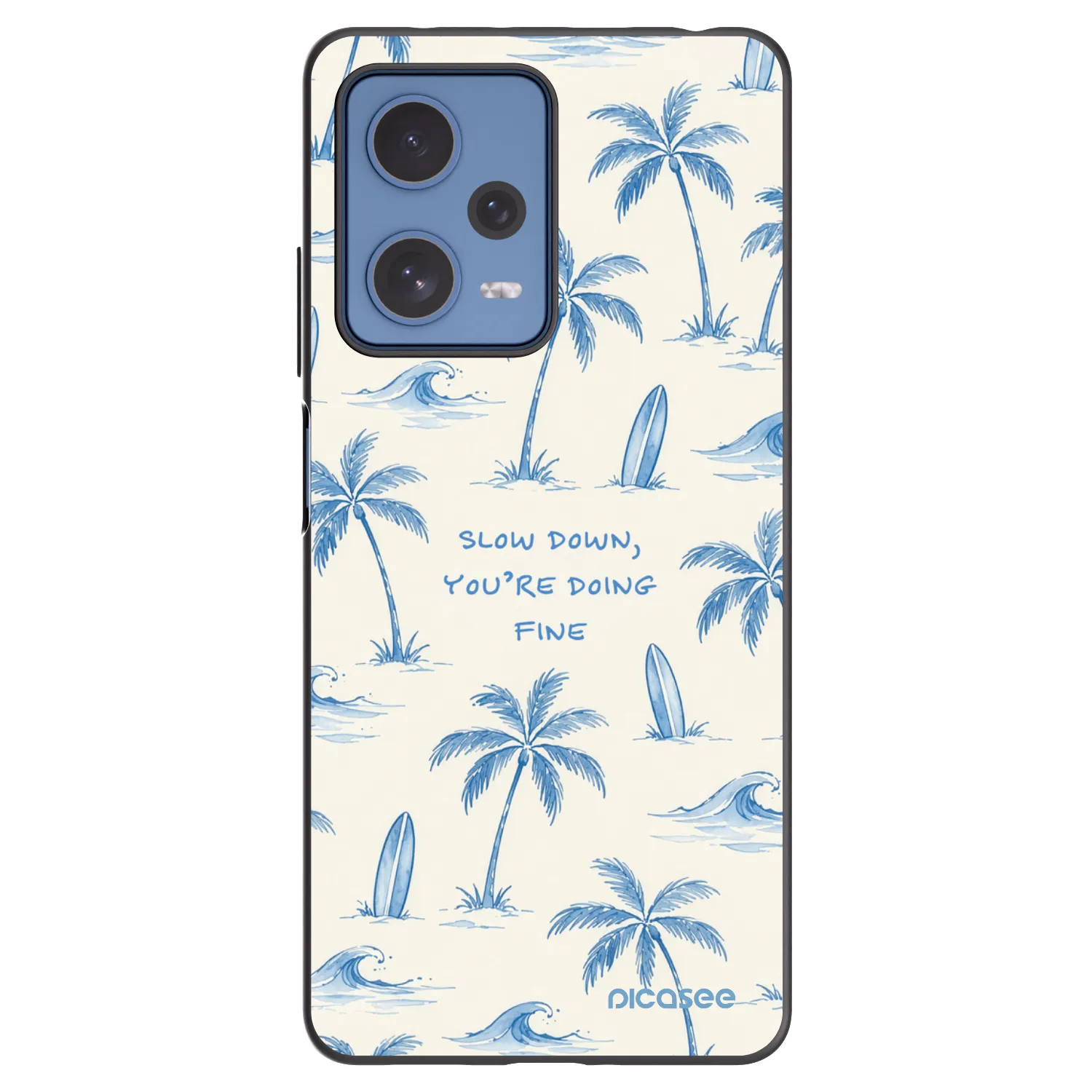Picasee Xiaomi Redmi Note 12 Pro 5G Hülle - Schwarzes Silikon - Slow Tide