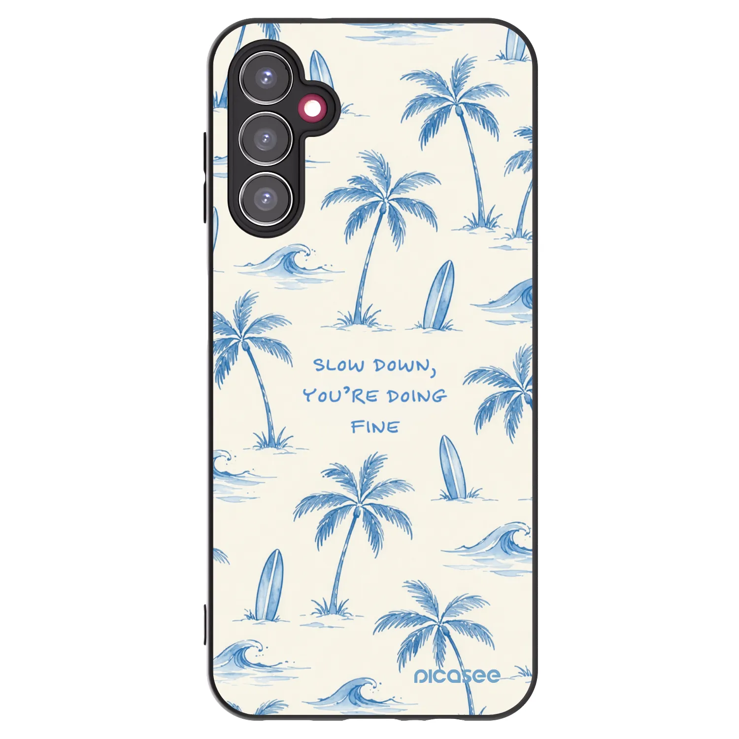 Picasee Samsung Galaxy A14 4G A145R Hülle - Schwarzes Silikon - Slow Tide