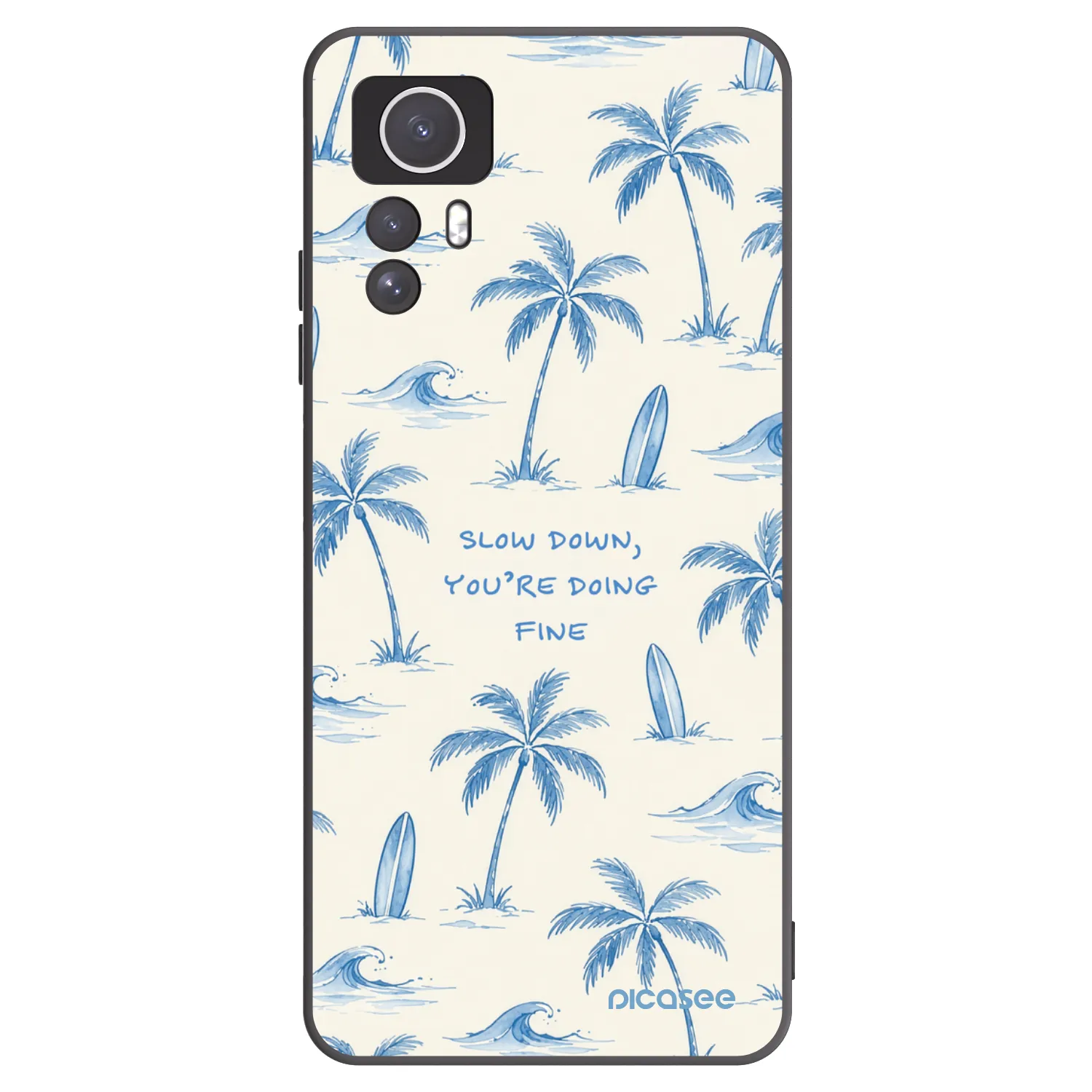 Picasee Xiaomi Redmi Note 12S Hülle - Schwarzes Silikon - Slow Tide