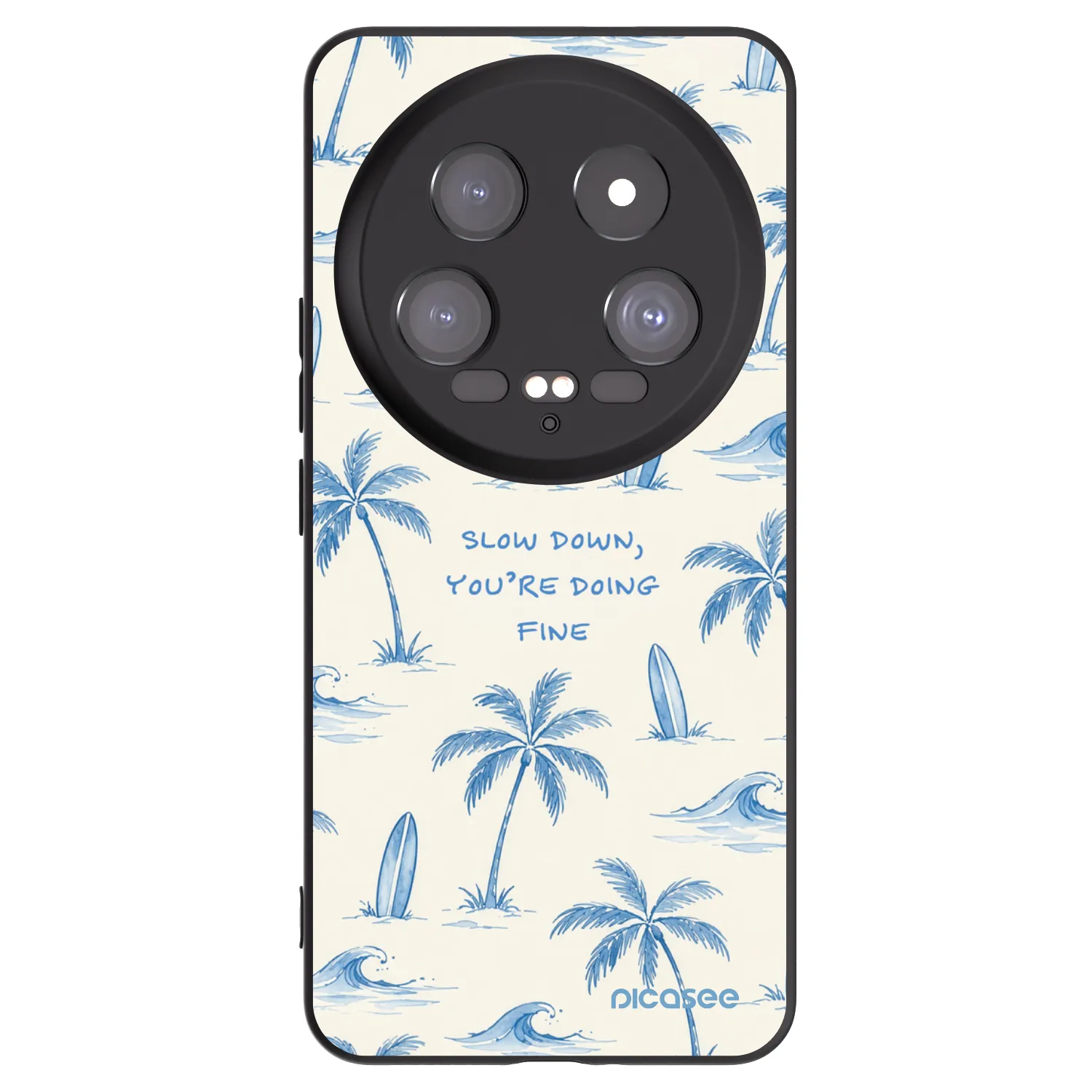Picasee Xiaomi 14 Ultra Hülle - Schwarzes Silikon - Slow Tide