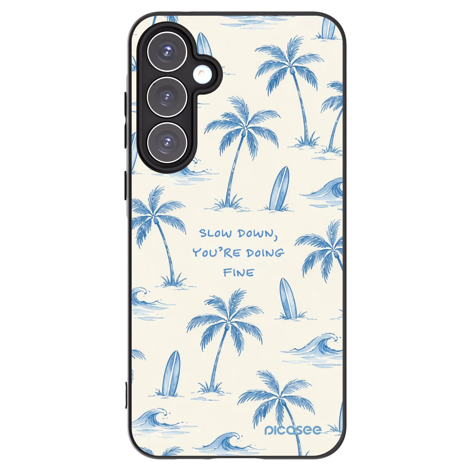 Picasee Samsung Galaxy A55 5G A556B Hülle - Schwarzes Silikon - Slow Tide