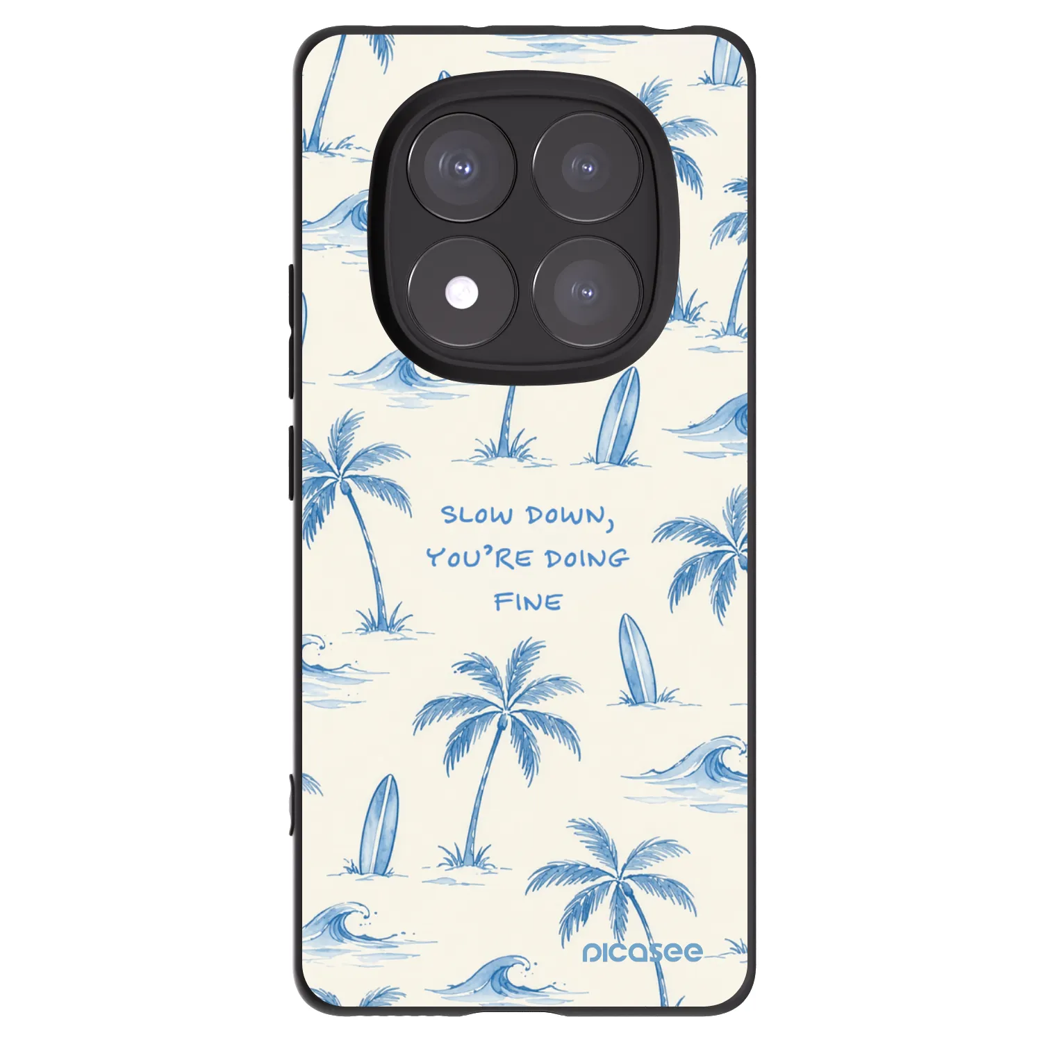 Picasee Xiaomi Redmi Note 14 Pro 5G Hülle - Schwarzes Silikon - Slow Tide