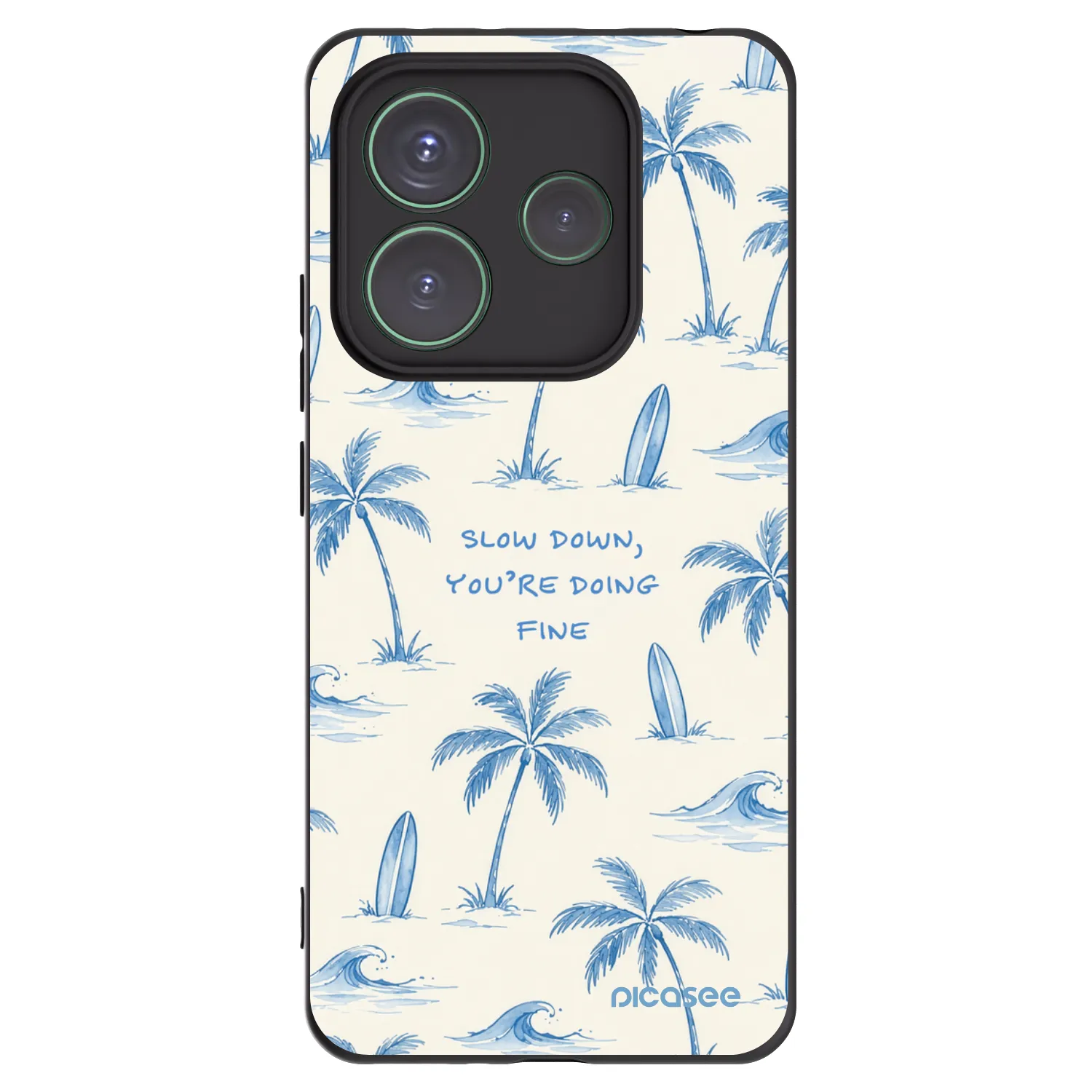Picasee Xiaomi Redmi Note 14 5G Hülle - Schwarzes Silikon - Slow Tide