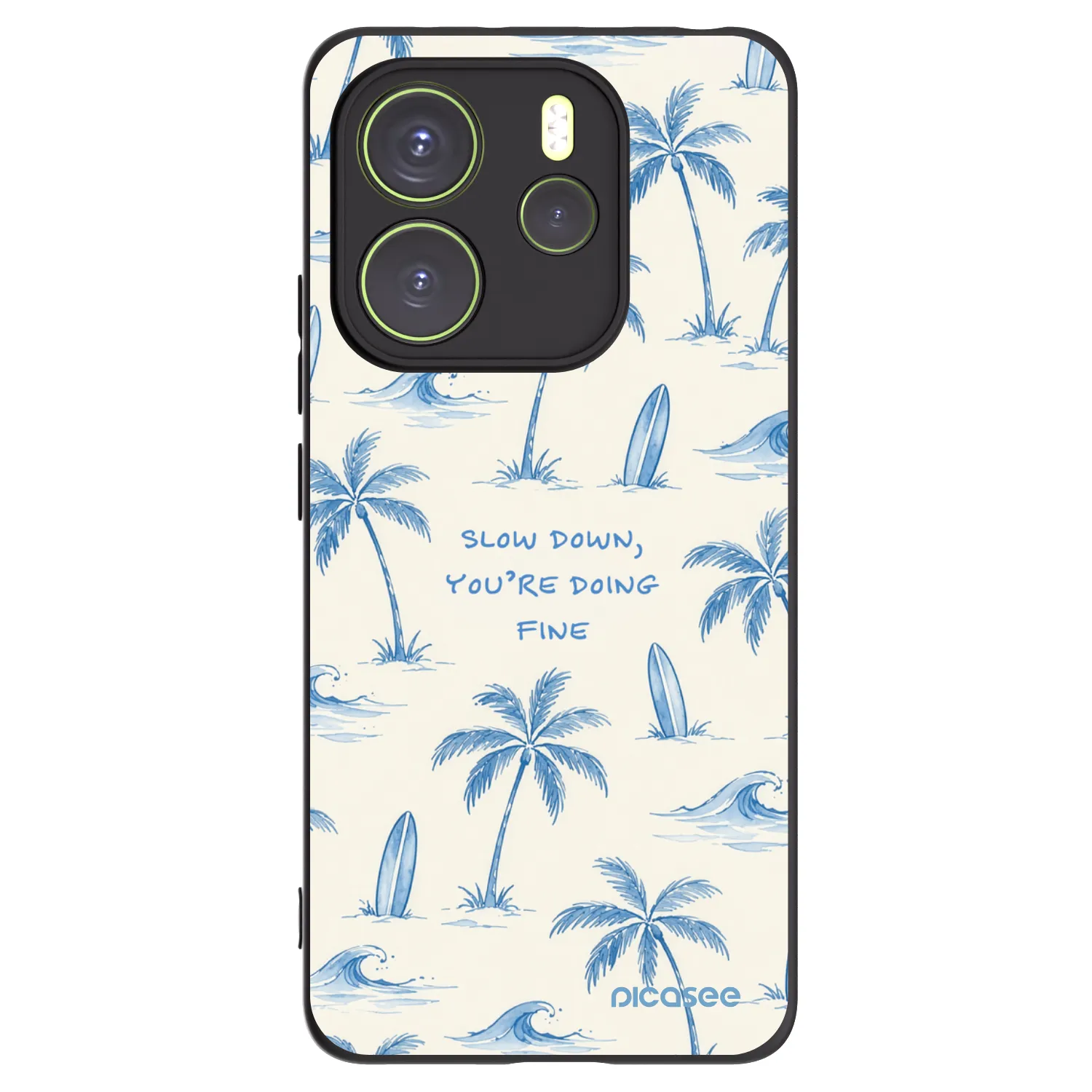 Picasee Xiaomi Redmi Note 14 4G Hülle - Schwarzes Silikon - Slow Tide