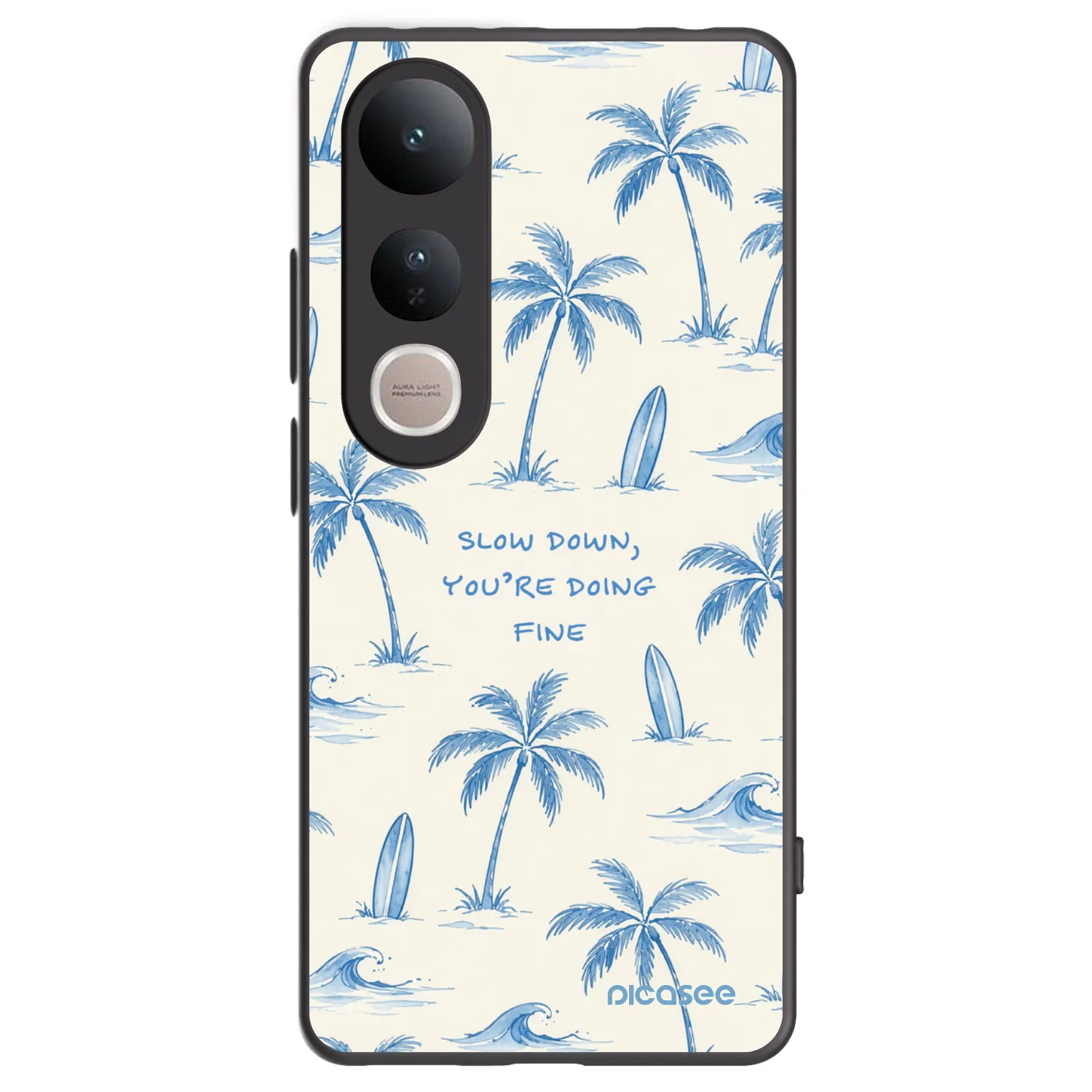 Picasee Vivo V50 Lite 5G Hülle - Schwarzes Silikon - Slow Tide