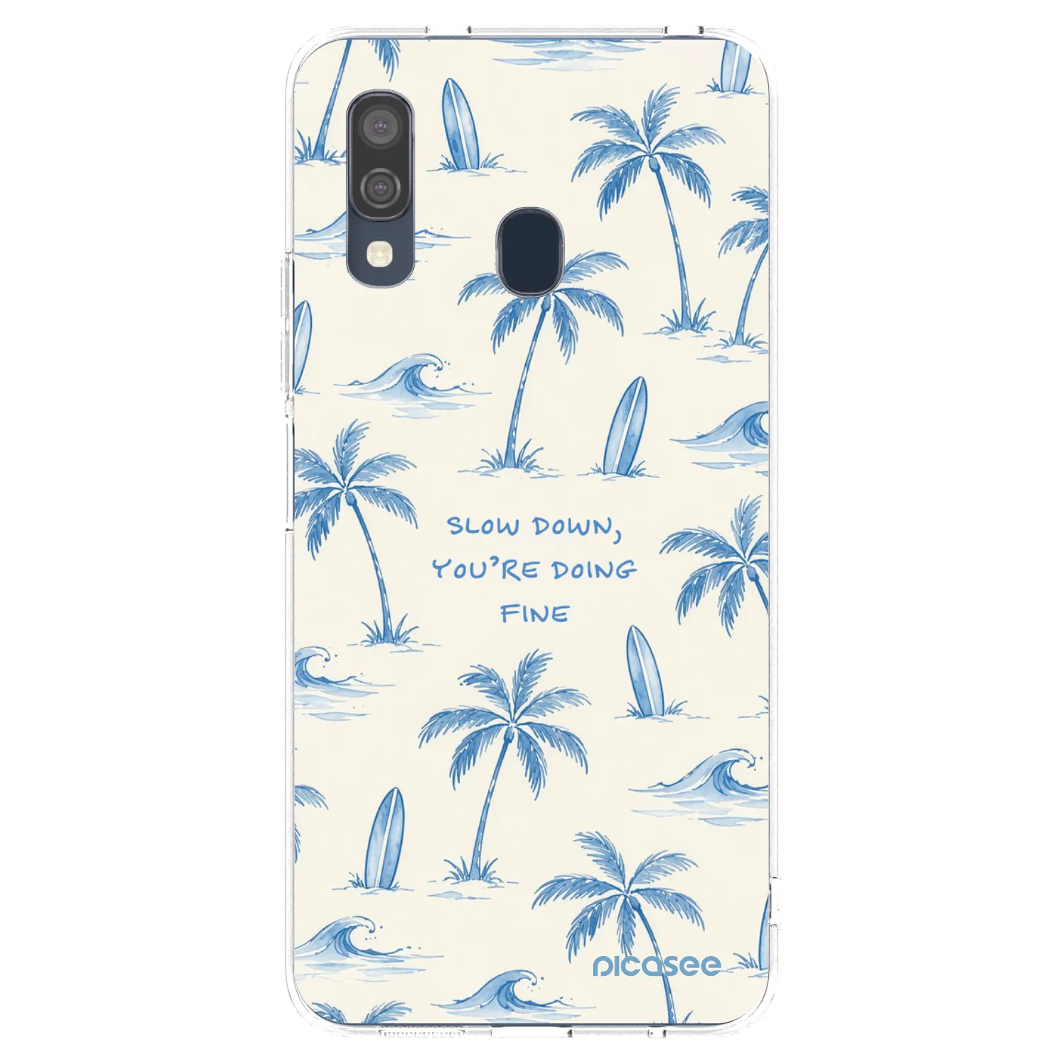 Picasee Samsung Galaxy A40 A405F Hülle - Transparentes Silikon - Slow Tide