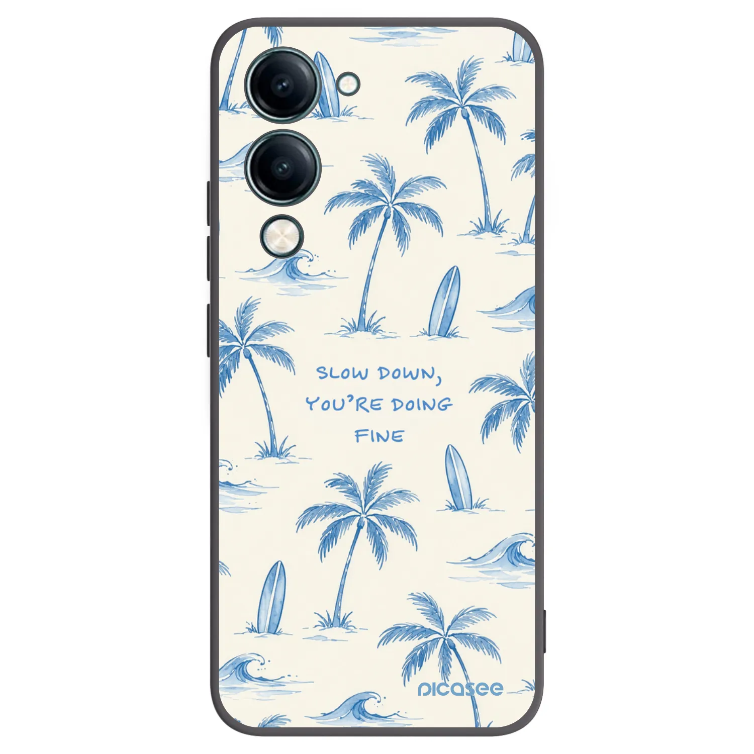 Picasee Vivo Y29s 5G Hülle - Schwarzes Silikon - Slow Tide