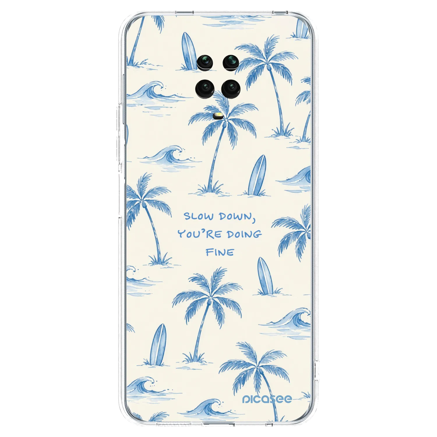 Picasee Xiaomi Redmi Note 9S Hülle - Transparentes Silikon - Slow Tide