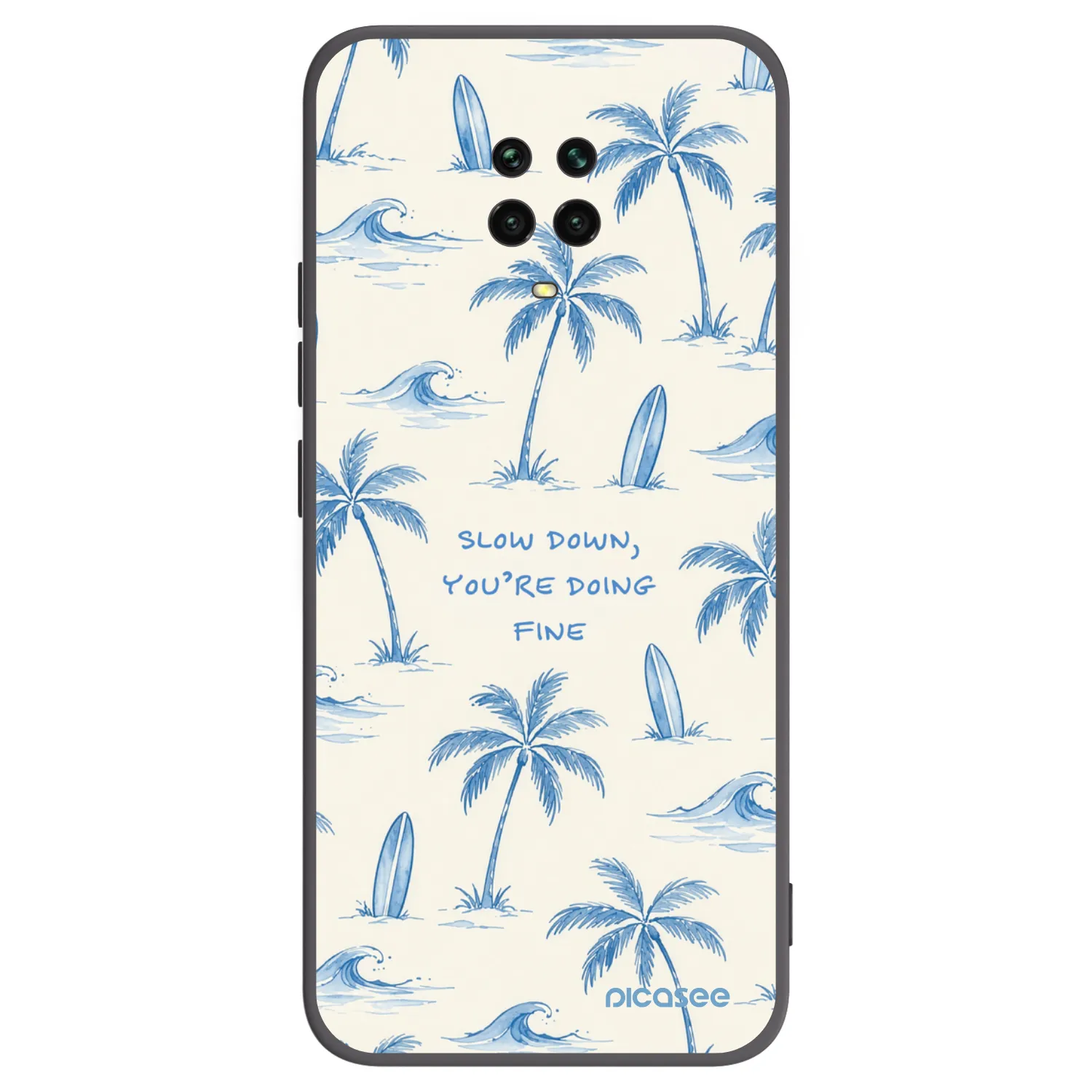 Picasee Xiaomi Redmi Note 9S Hülle - Schwarzes Silikon - Slow Tide