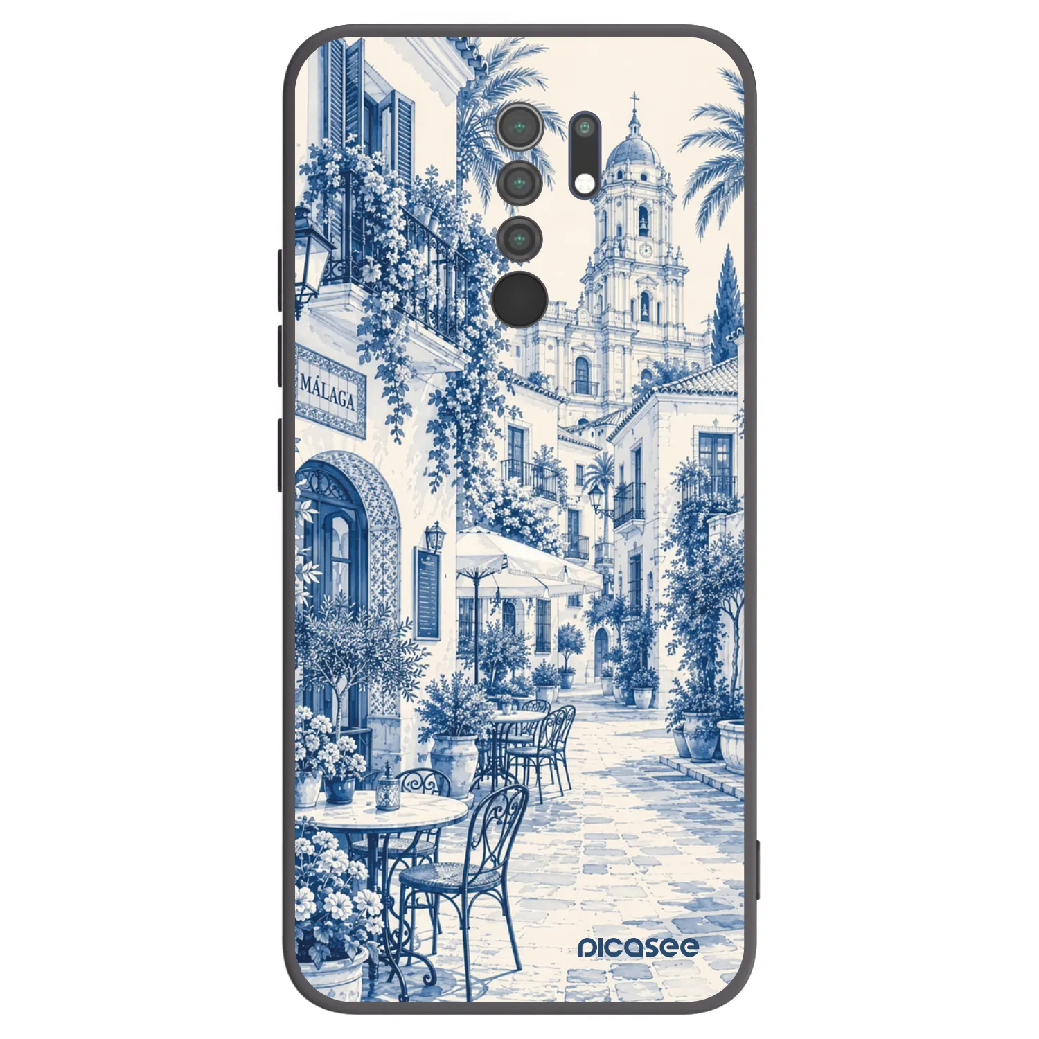 Picasee Xiaomi Redmi 9 Hülle - Schwarzes Silikon - Calle Azul