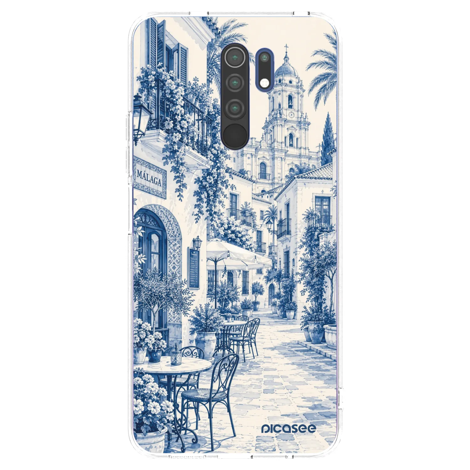 Picasee Xiaomi Redmi 9 Hülle - Transparentes Silikon - Calle Azul