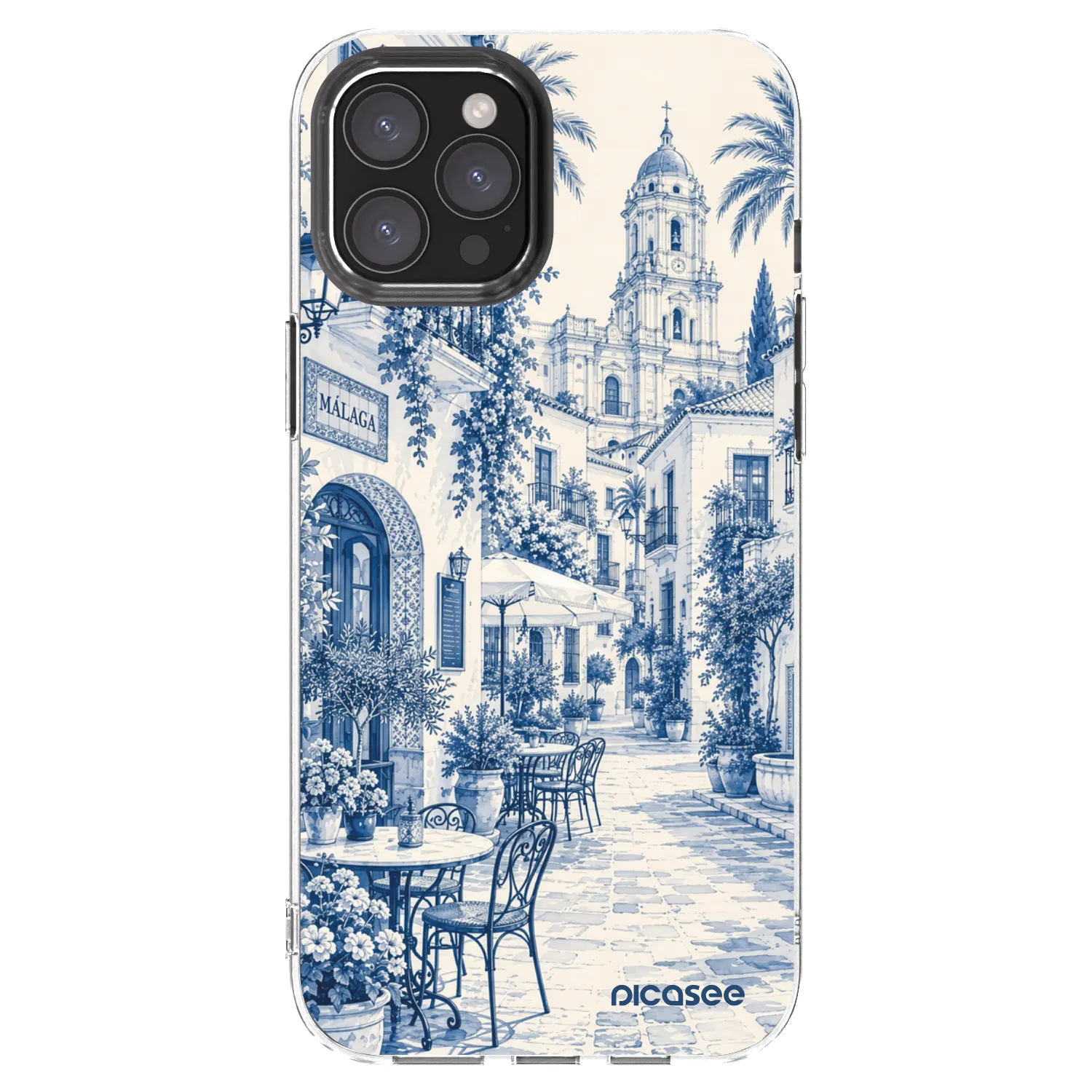 Picasee Apple iPhone 12 Pro Max Hülle - Transparentes Silikon - Calle Azul