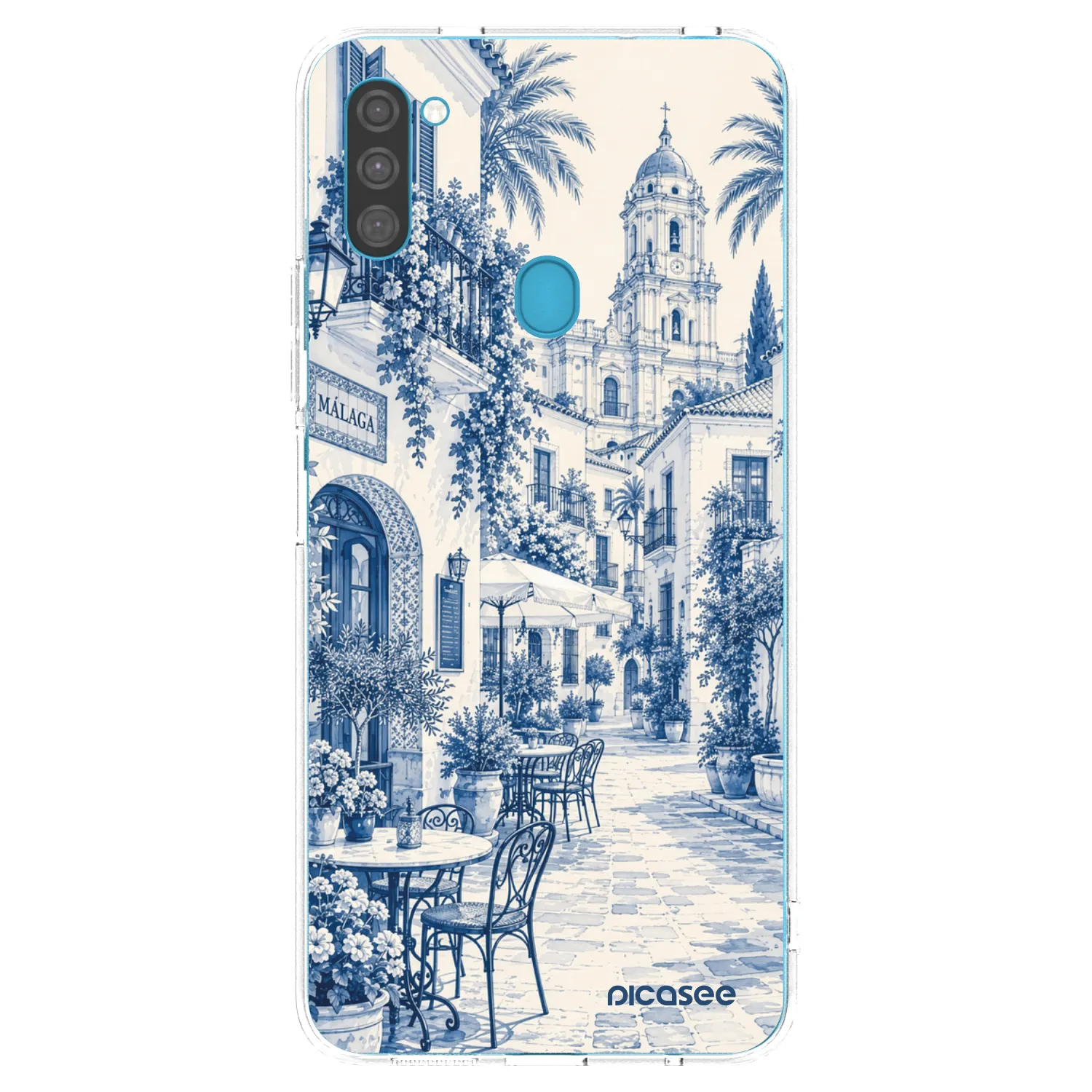 Picasee Samsung Galaxy M11 Hülle - Transparentes Silikon - Calle Azul