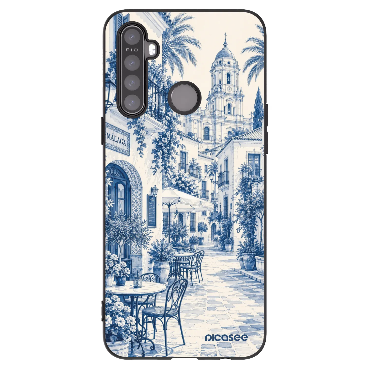 Picasee Realme 5 Hülle - Schwarzes Silikon - Calle Azul