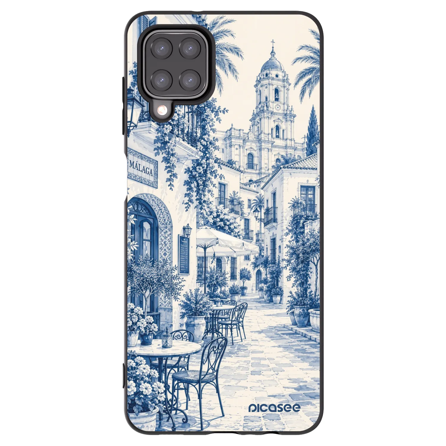 Picasee Samsung Galaxy A12 A125F Hülle - Schwarzes Silikon - Calle Azul
