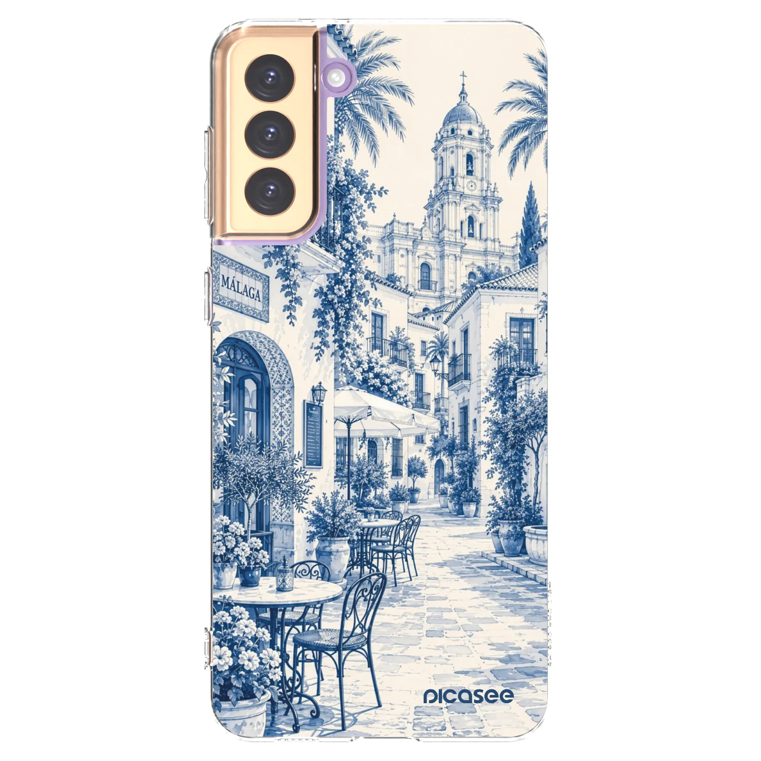 Picasee Samsung Galaxy S21+ 5G G996F Hülle - Transparentes Silikon - Calle Azul